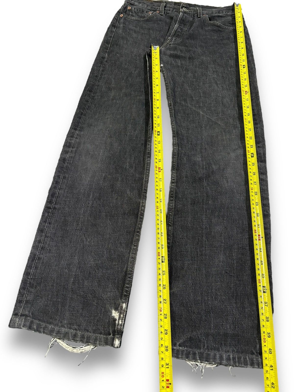 Levi's Vintage 90s Levis 501 Black Faded Loose Fit Distressed Jeans Size US 30 / EU 46 - 17 Thumbnail