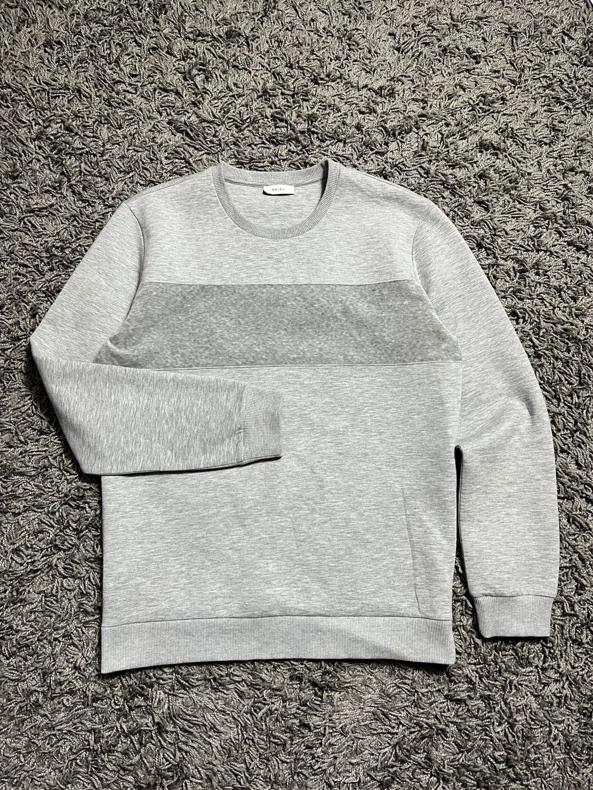 Reiss REISS TEXTURED GREY COTTON SWEATSHIRT SIZE M MENS Size US M / EU 48-50 / 2 - 1 Thumbnail