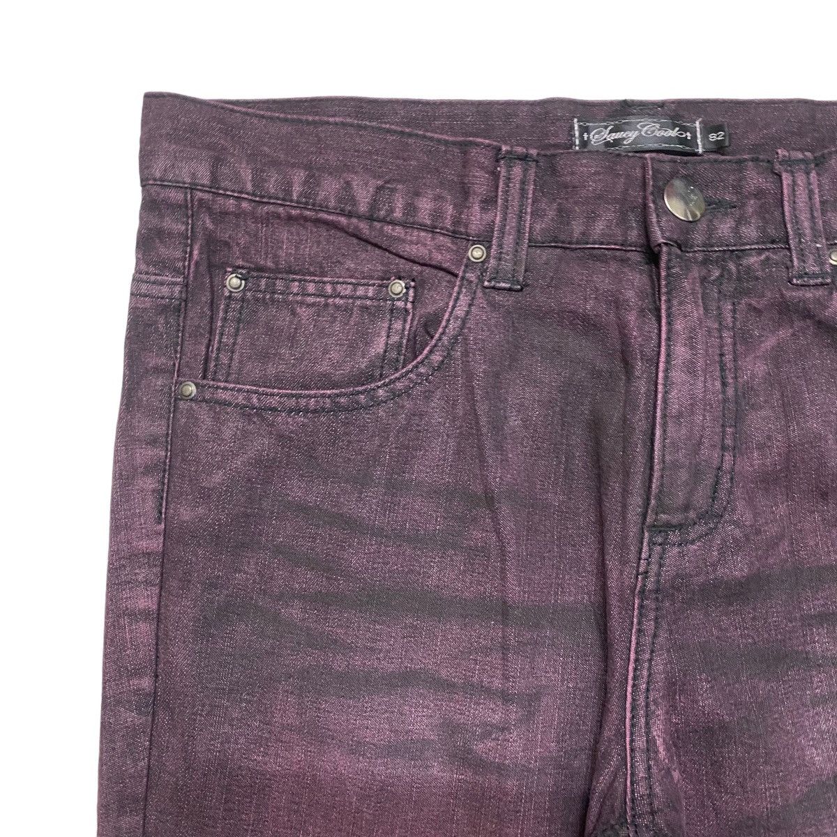 Japanese Brand Japanese Brand Saucy Cool Wine Red Distressed Jeans Size US 32 / EU 48 - 4 Thumbnail