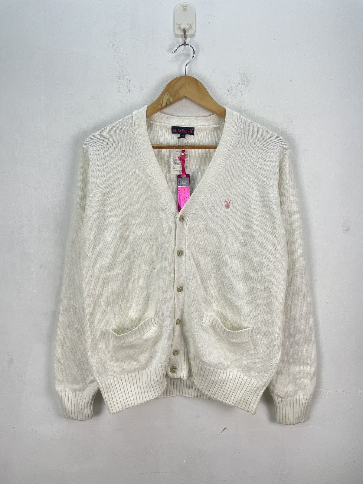 Playboy NOS Vintage Playboy Cardigan Knit Sweater Kurt Cobain Style Size US M / EU 48-50 / 2 - 1 Thumbnail