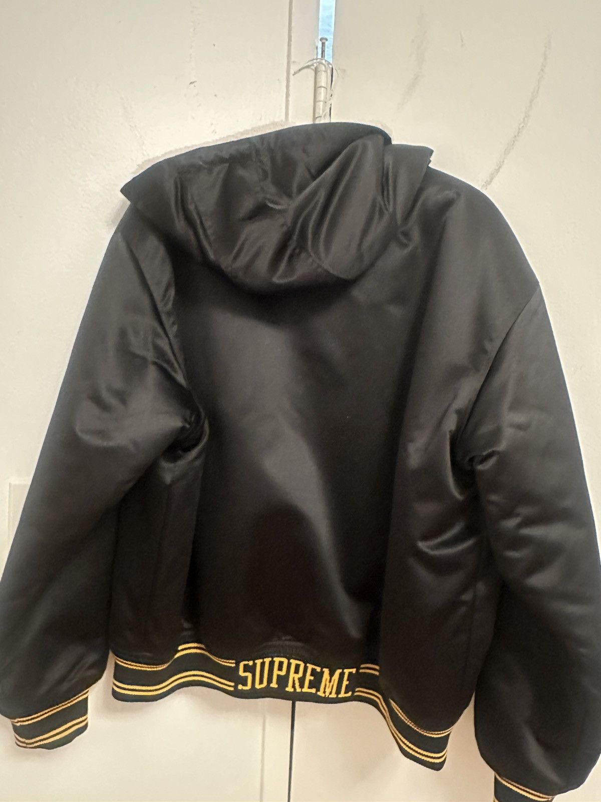Mitchell & Ness × Supreme Supreme x Mitchell & Ness Lined Hooded SatinVarsity Jacket Size US L / EU 52-54 / 3 - 3 Thumbnail
