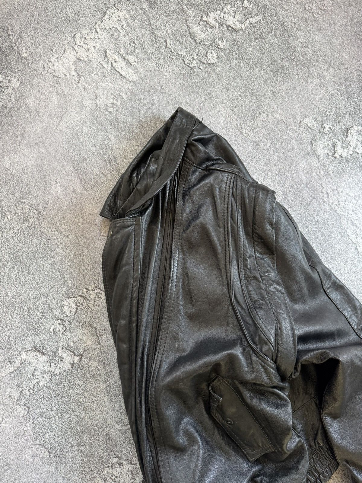 Vintage Leather L aviator bomber pilot jacket transformer vest coat Size US L / EU 52-54 / 3 - 21 Thumbnail