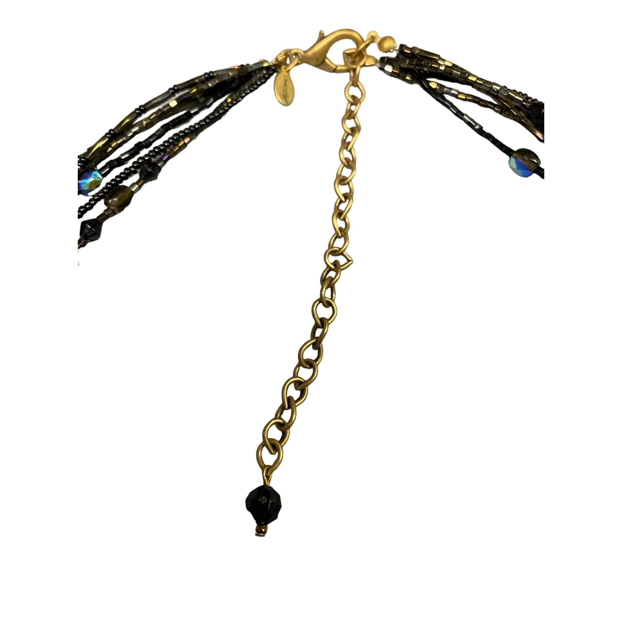 Other Vintage Chico’s Rhinestone Flower Copper Tone and Black Pend Size ONE SIZE - 4 Thumbnail