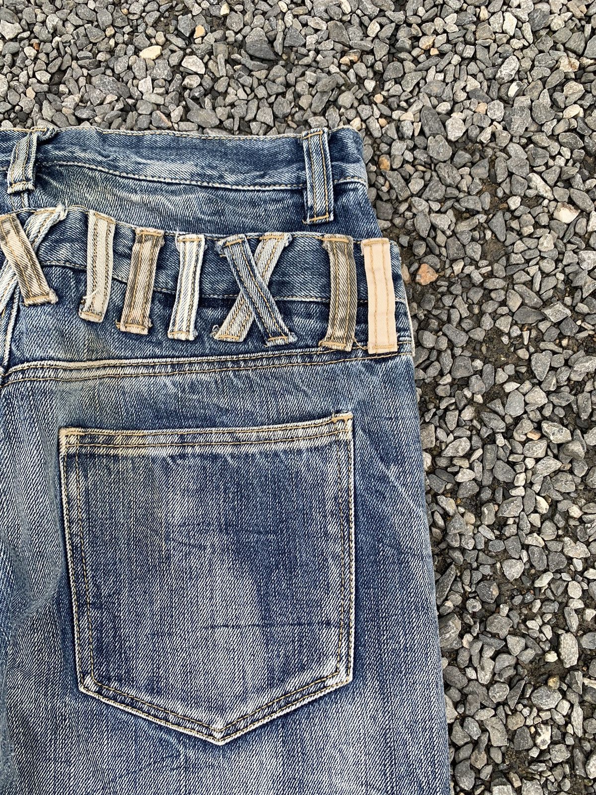If Six Was Nine DOUBLE WAIST PUNK STYLE JAPANESE MUDMAX DISTRESSED DENIM Size US 28 / EU 44 - 13 Thumbnail