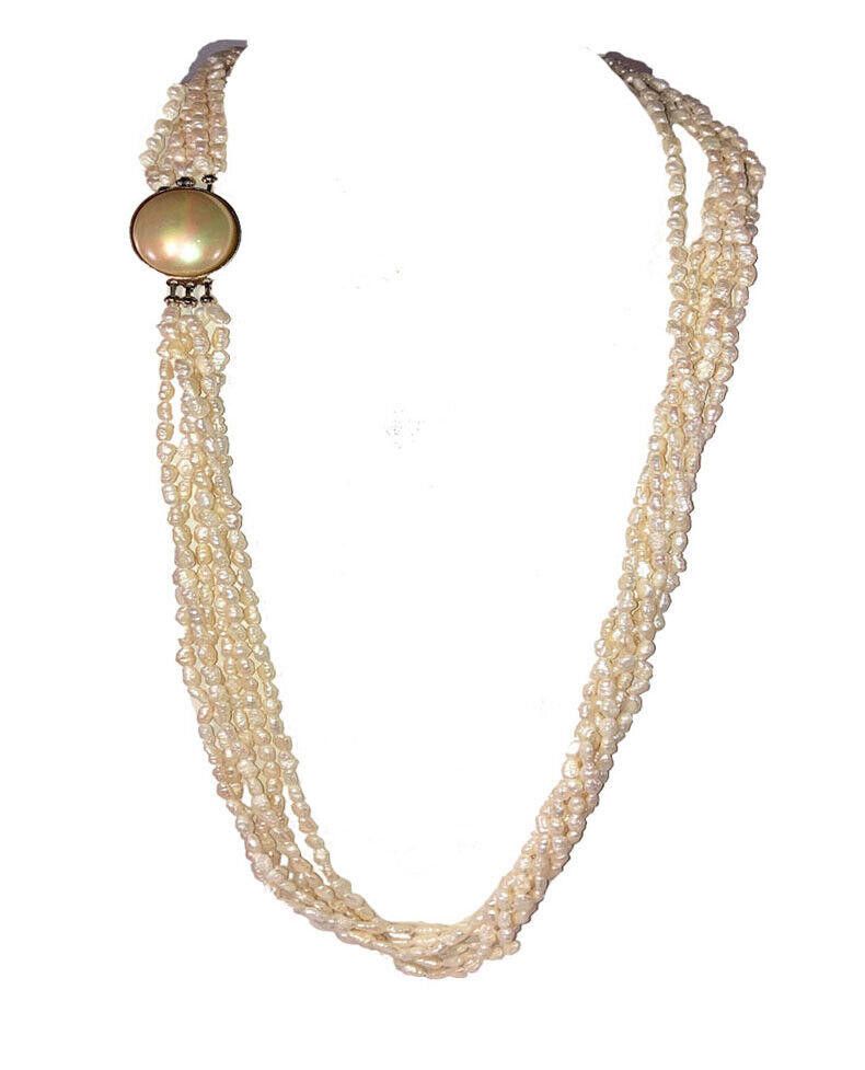 Designer Vintage Freshwater Pearl Bead Multi Strand Necklace Size ONE SIZE - 1 Thumbnail