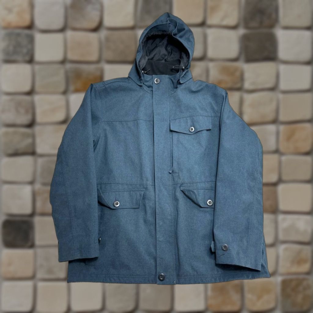Vintage LL Bean 3 In 1 Parka Shell Jacket Mens Blue Nylon Adjustable Hooded Cuffs 1.5 Sleeve? Size US L / EU 52-54 / 3 - 1 Thumbnail