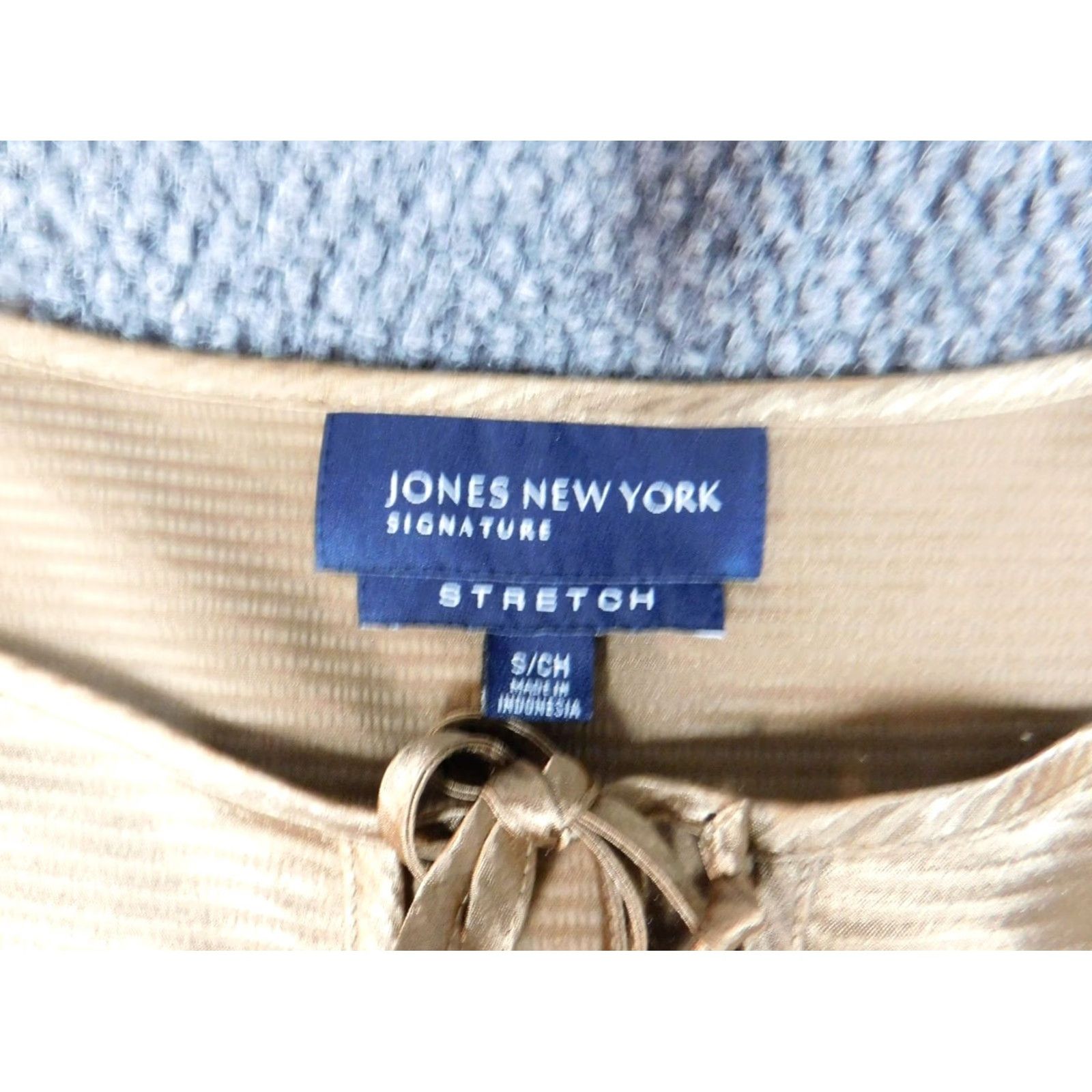 Jones New York Jones New York Blouse Top S Womens Gold Polyester Crew Neck Stretch Cap Sleeve Pullover Casual Size S / US 4 / IT 40 - 5 Thumbnail