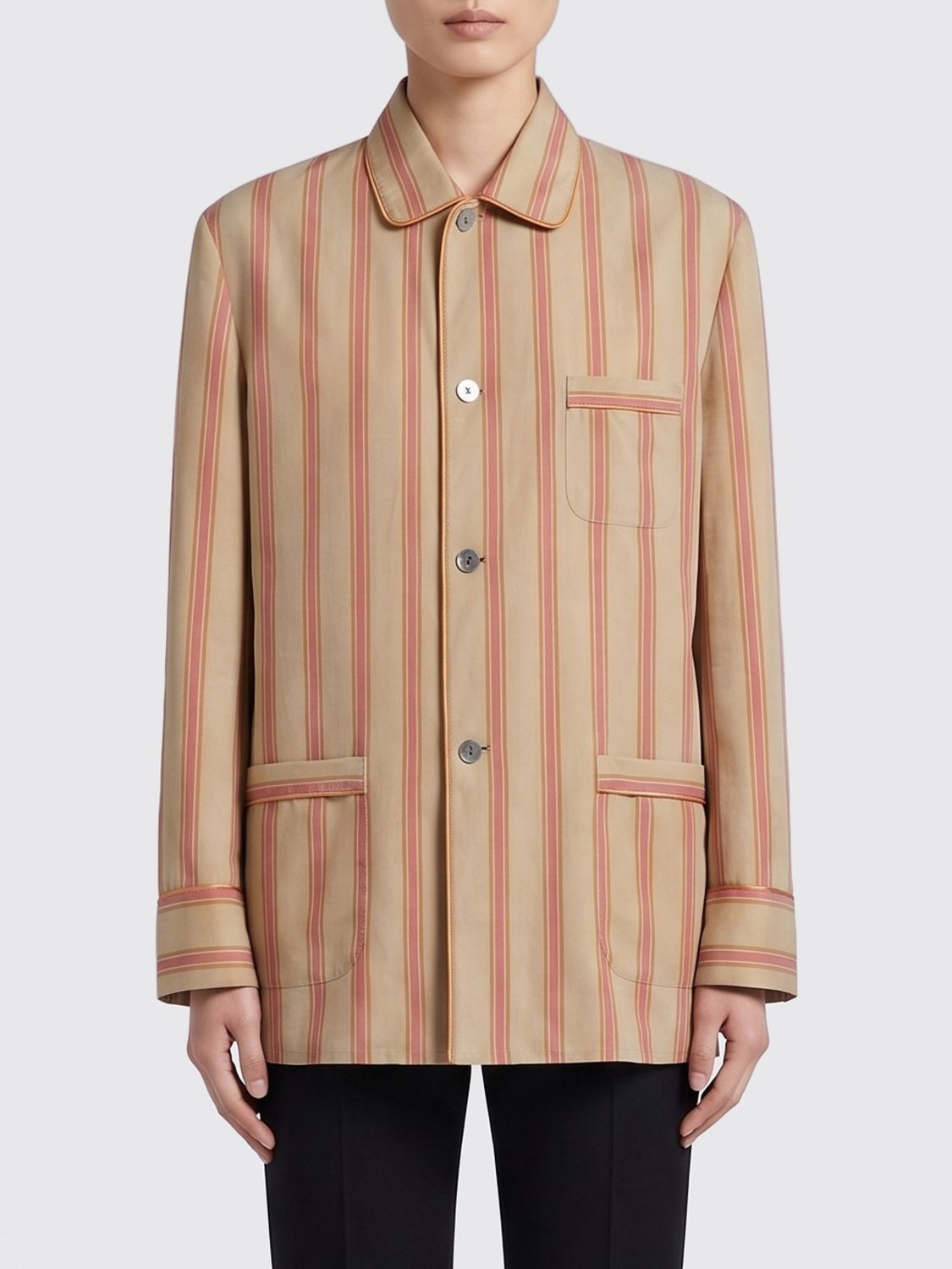 Saint Laurent Paris Saint Laurent Shirt Men Beige Size US M / EU 48-50 / 2 - 1 Thumbnail