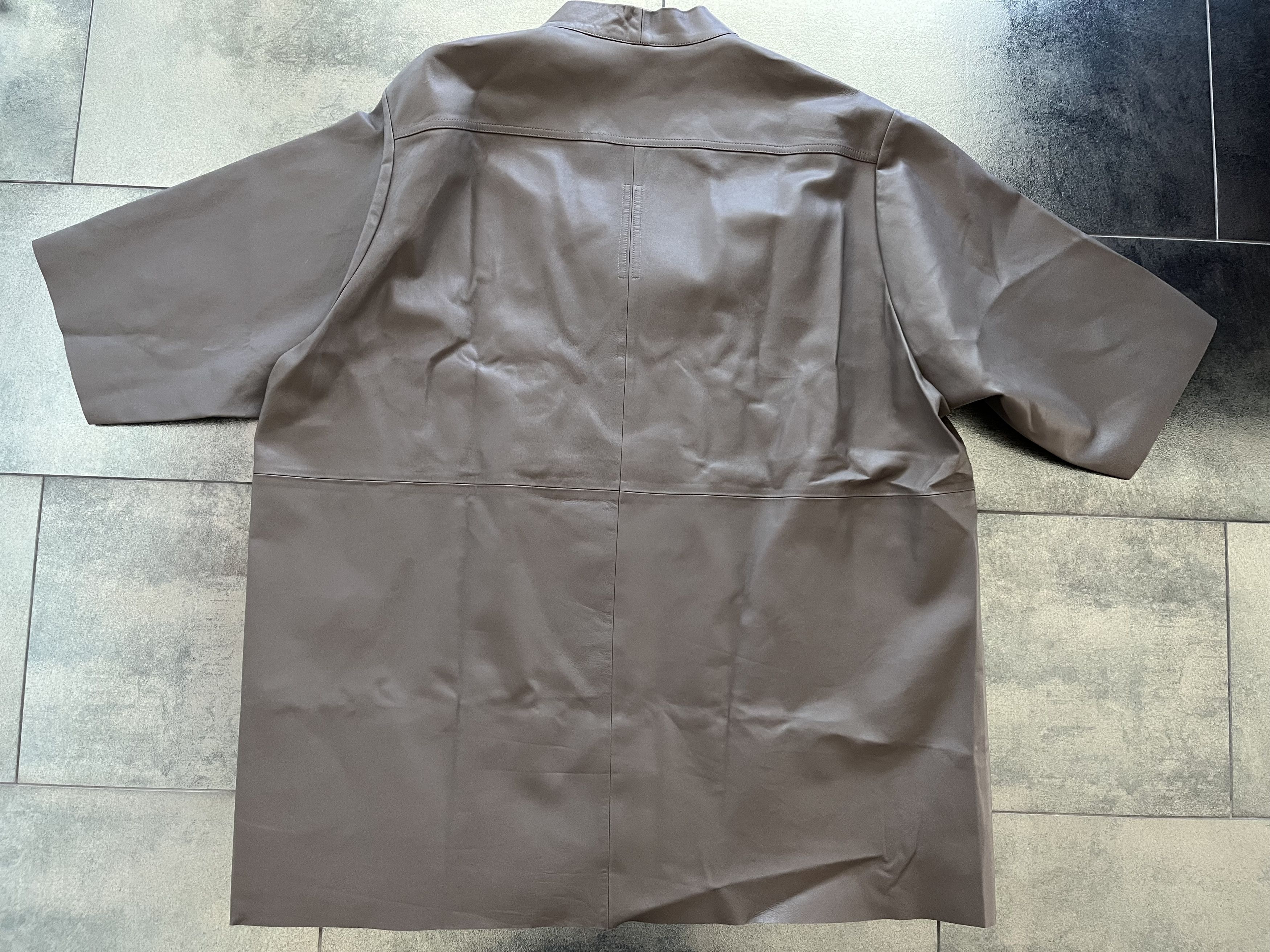 Rick Owens Rick Owens EDFU SS23 Gray Dust Faun Leather Jacket Size US M / EU 48-50 / 2 - 14 Thumbnail
