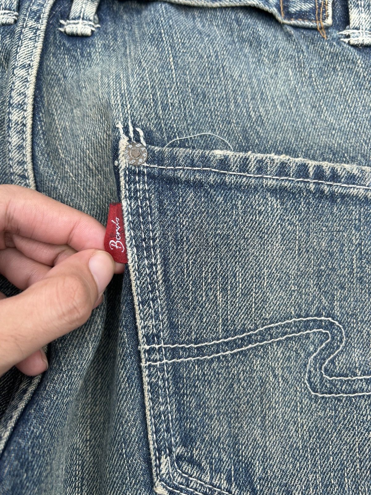 Kapital BONDS AND PEACE BUCKLE BACK JAPANESE DISTRESSED DENIM JEANS Size US 32 / EU 48 - 14 Thumbnail