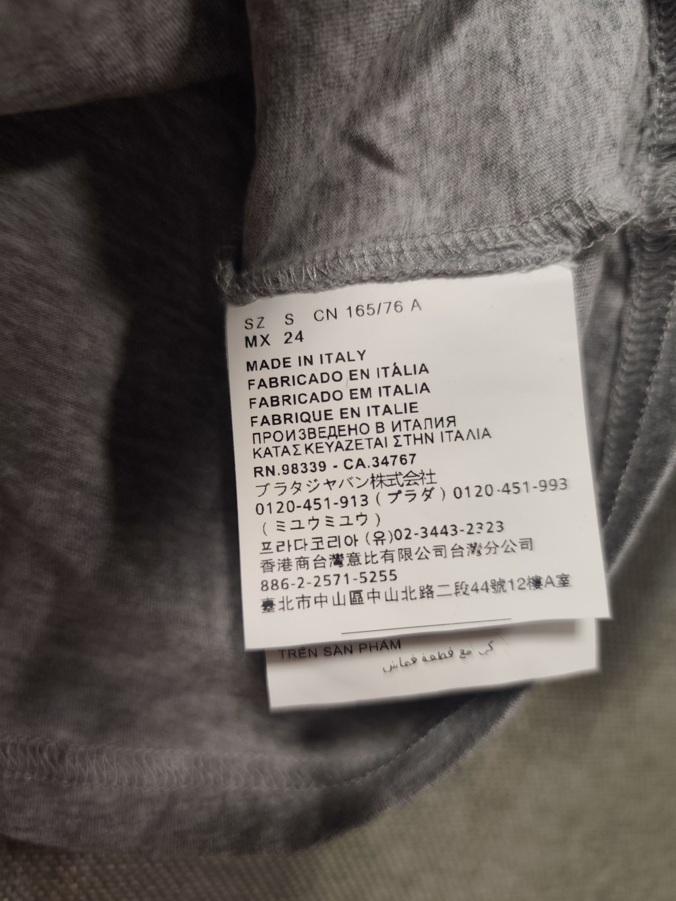 Miu Miu Miu Miu Logo Appliqué Cropped Tee - Heather Grey Size L / US 10 / IT 46 - 9 Thumbnail
