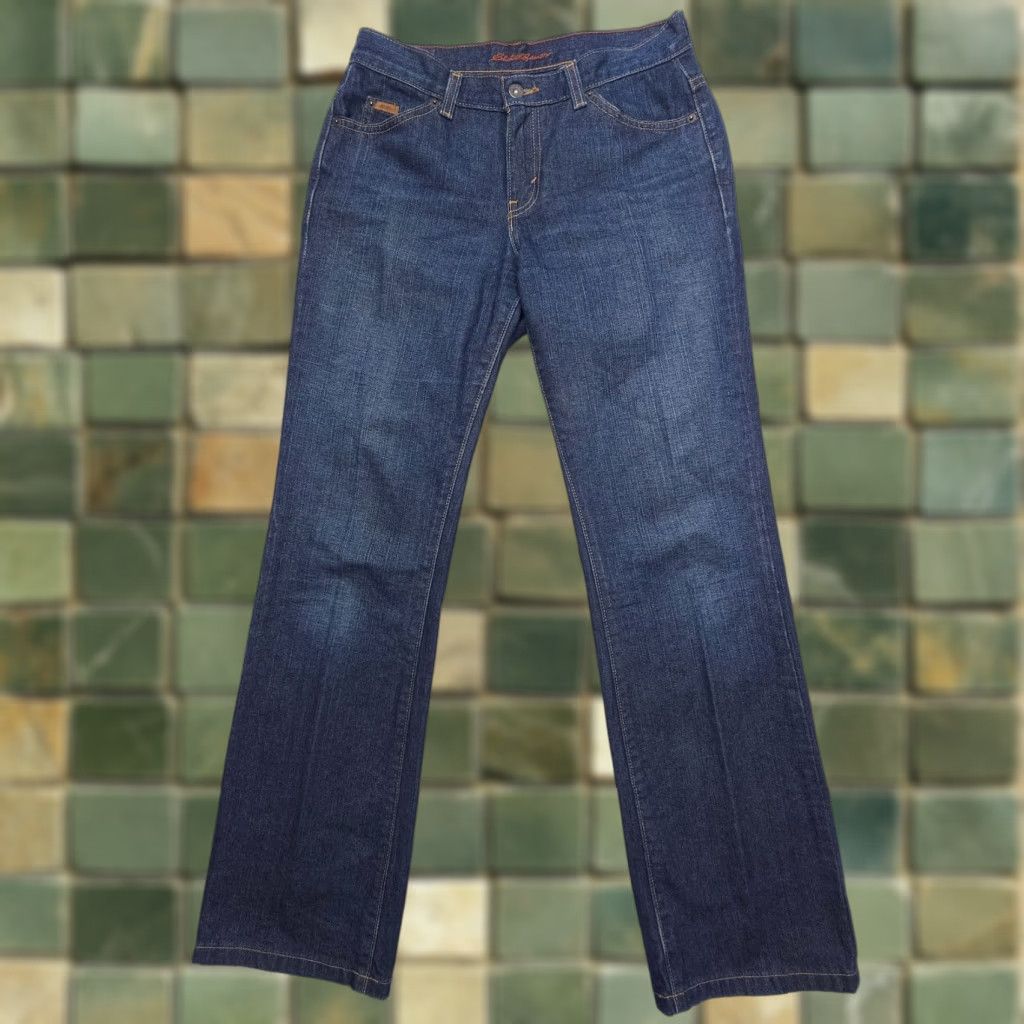 Eddie Bauer VINTAGE Eddie Bauer Jeans Bootcut Womens 4 Regular 32" Inseam Dark Wash Blue Cotton Denim Belt Loops 2000s USA Front Logo Womens Size 27" / US 4 / IT 40 - 1 Thumbnail
