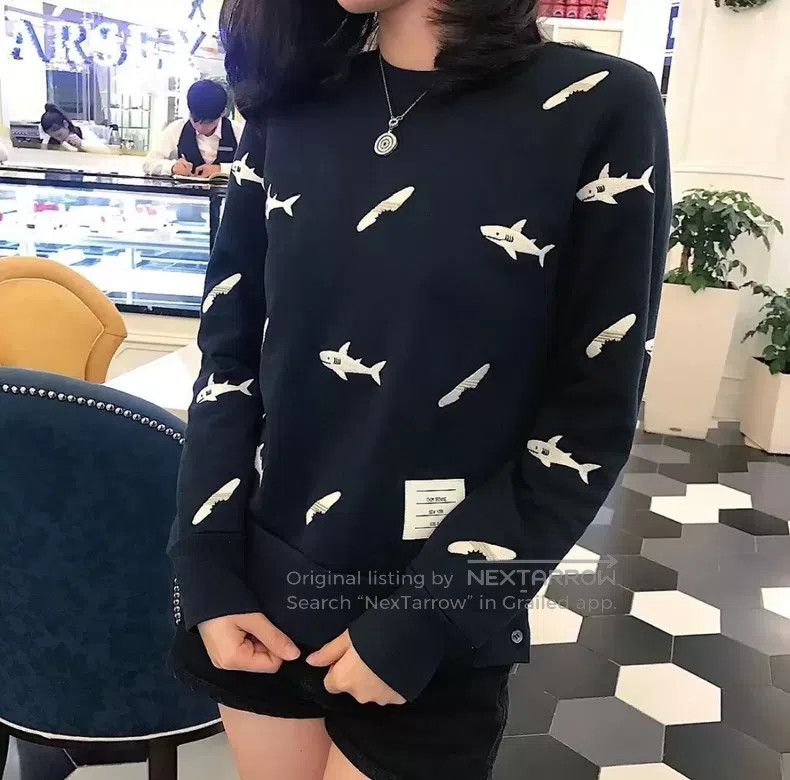 Thom Browne Thom Browne Shark embroidery zip-up sweatshirt Size US L / EU 52-54 / 3 - 1 Thumbnail