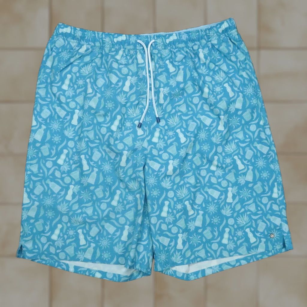 Peter Millar Peter Millar Shorts Mens XL Blue Print Agave Tequila Lined XLT Shorts Mens XL Blue Geometric Print Size US 36 / EU 52 - 1 Thumbnail