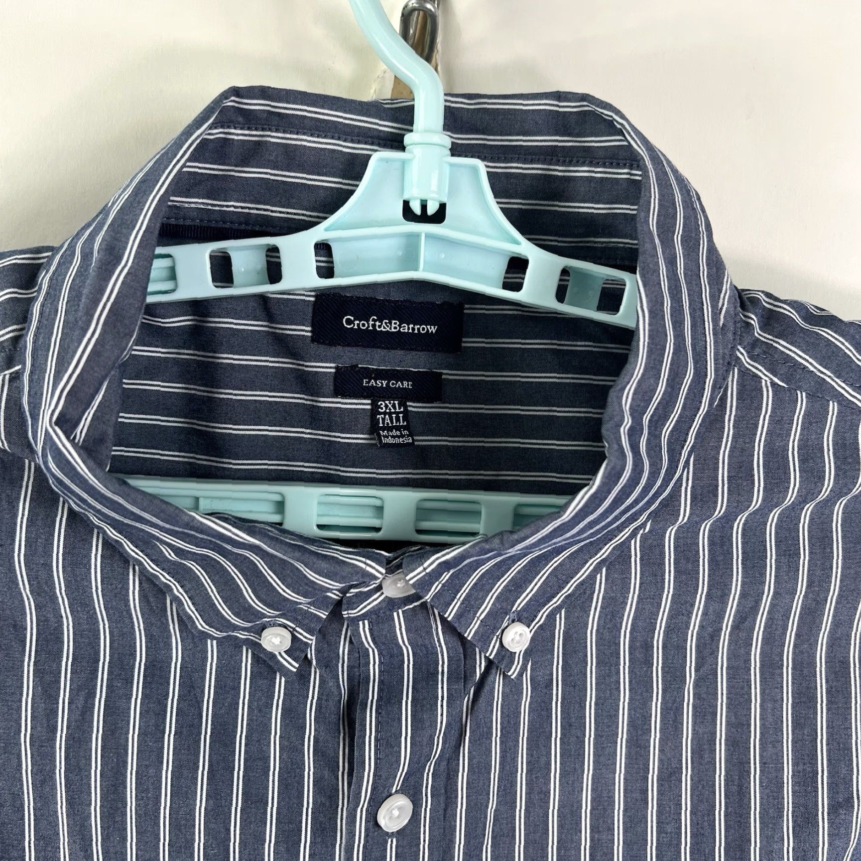 Croft & Barrow Croft & Barrow Striped Long Sleeve Button-Down Shirt Mens 3XLT Gray Size US XXL / EU 58 / 5 - 3 Thumbnail