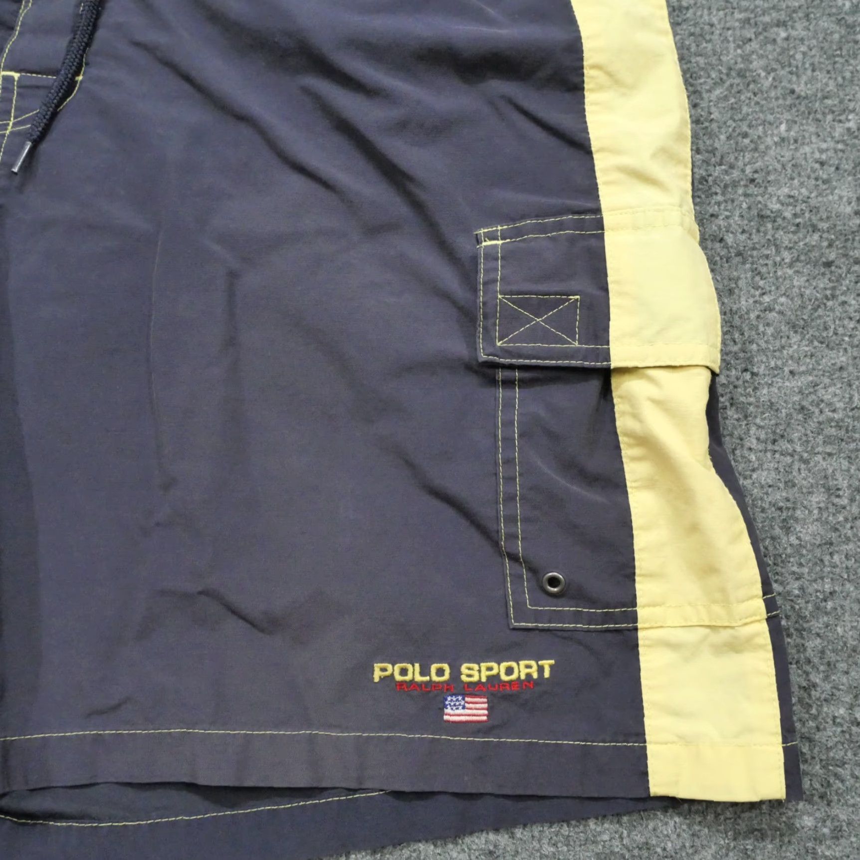 Ralph Lauren VINTAGE Ralph Lauren Swim Trunks Mens XL Blue Yellow Shorts Polo Liner Y2K Size US XL / EU 56 / 4 - 3 Thumbnail