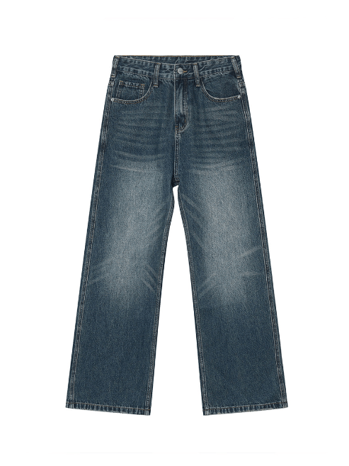 Japanese Brand × Jean American retro distressed loose all-match straight jeans Size US 32 / EU 48 - 5 Thumbnail