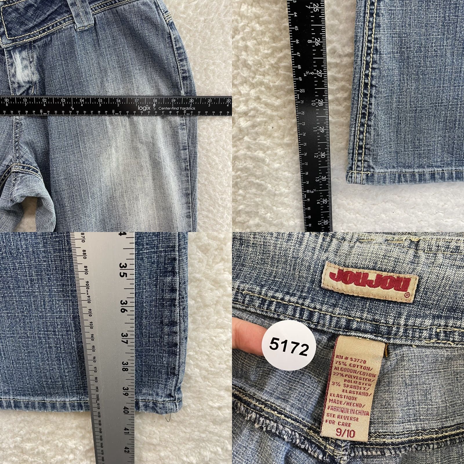 Vintage VINTAGE Y2K Jeans Bootcut Flare Low Mid Rise Burnout Pocketless 10/29 Womens Jeans Blue Size 32" / US 10 / IT 46 - 8 Thumbnail
