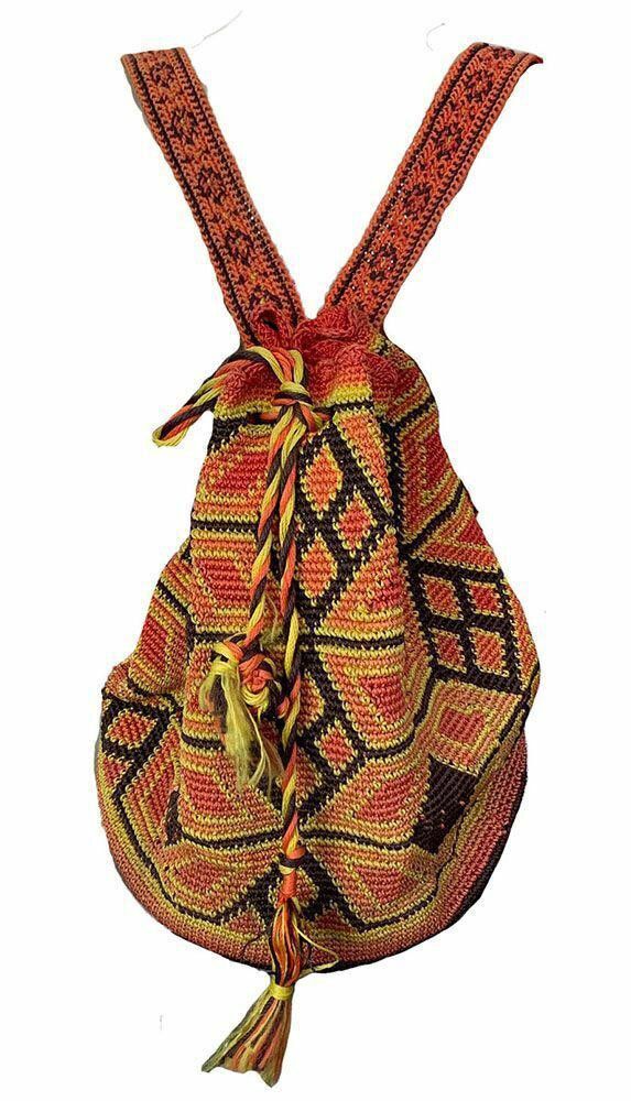 Designer New Orange Hand Made Backpack Size ONE SIZE - 3 Thumbnail