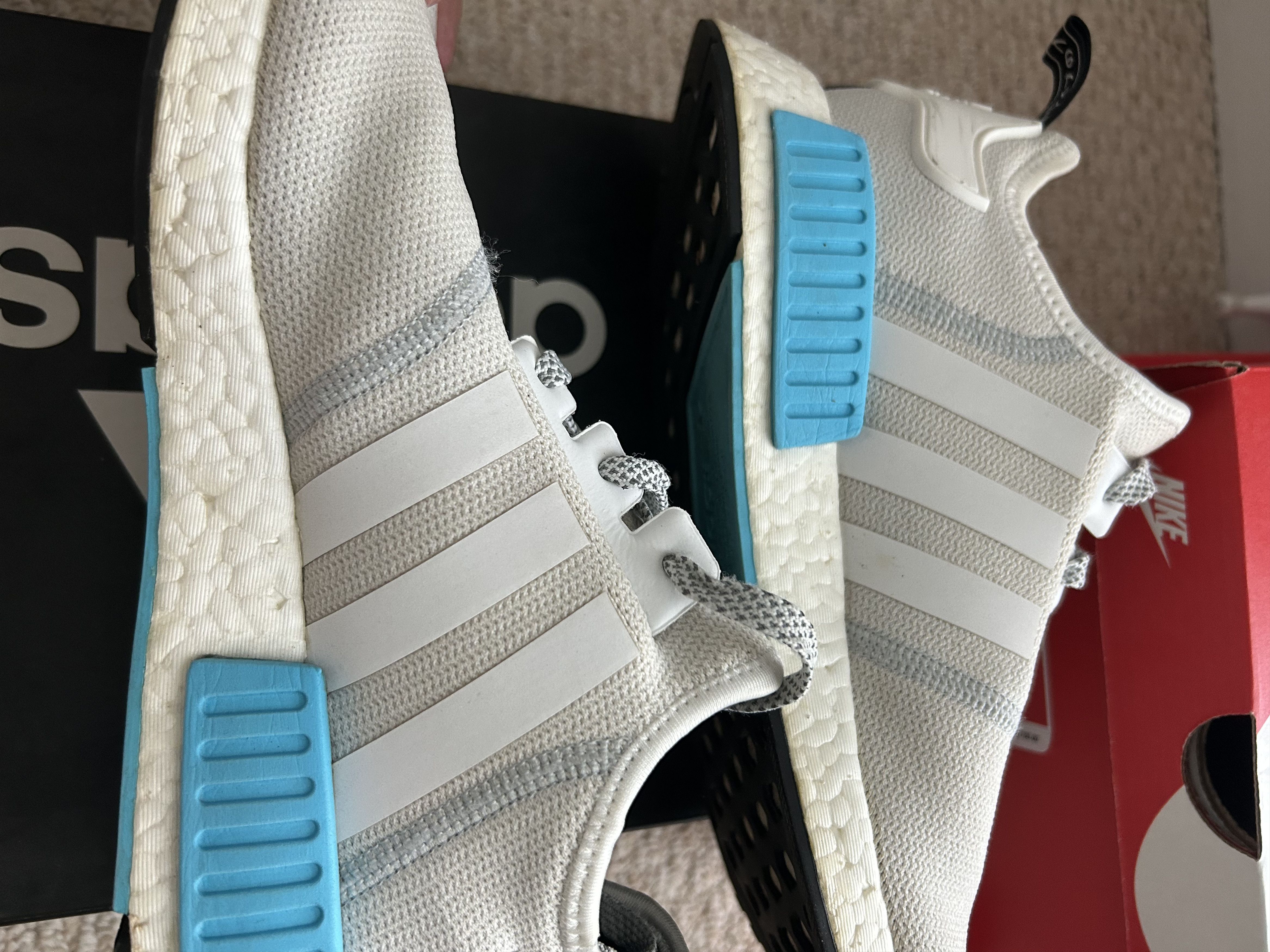 Adidas NMD White/Lightblue Size US 10 / EU 43 - 2 Thumbnail