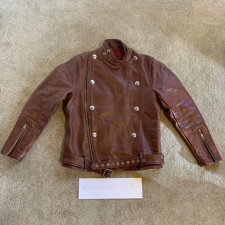 The Real McCoy's Toys Mccoy Brown Leather Biker Jacket -dmc Size US M / EU 48-50 / 2 - 1 Thumbnail