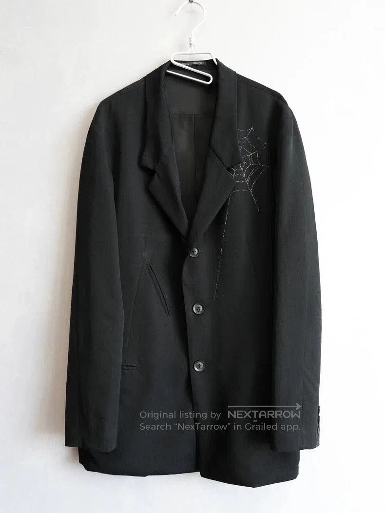 Yohji Yamamoto Black Wool Spider Web Jacket. Size US M / EU 48-50 / 2 - 2 Thumbnail