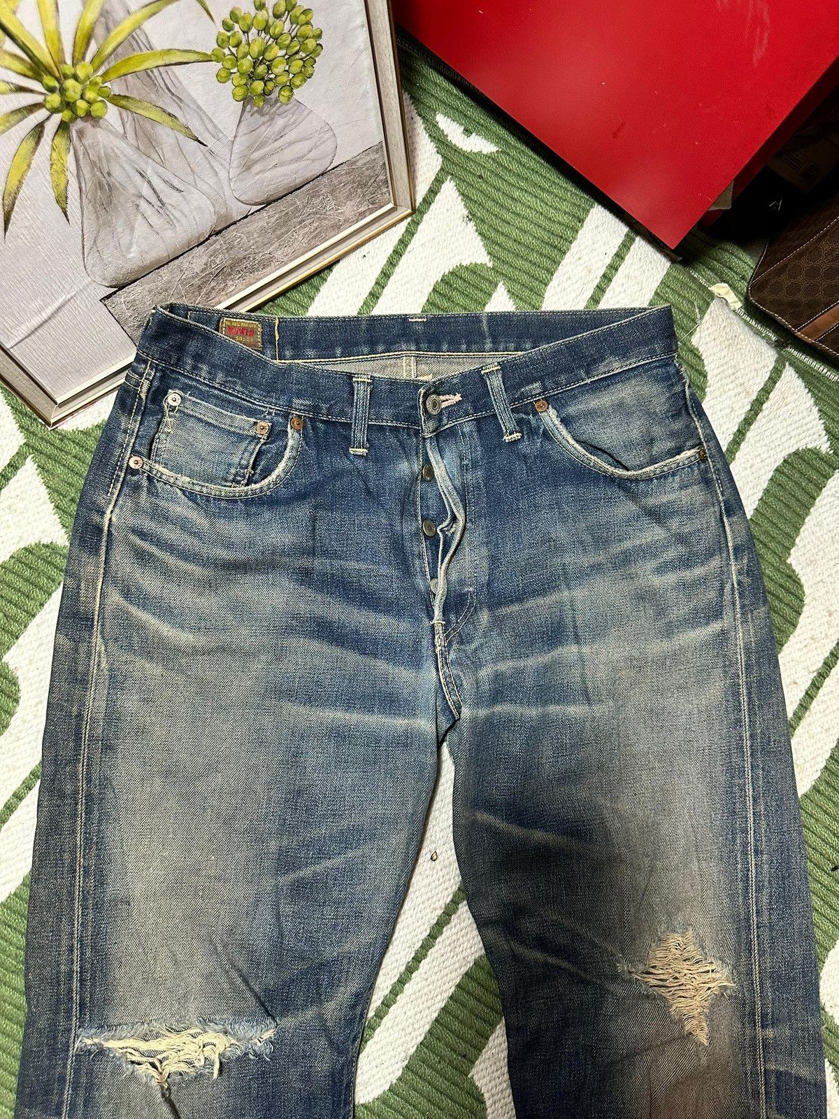 Edwin EDWIN 505 SX Selvedge Distressed Jeans Size US 34 / EU 50 - 3 Thumbnail