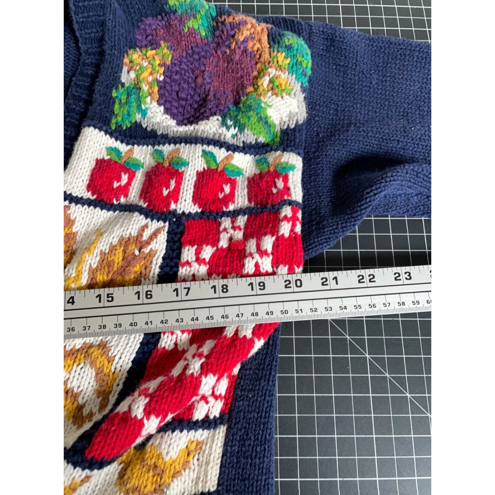 Vintage VINTAGE Marisa Christina Chunky-Knit Cardigan Women's Medium Blue Geometric Autumn Motif Retro 90s Size M / US 6-8 / IT 42-44 - 5 Thumbnail