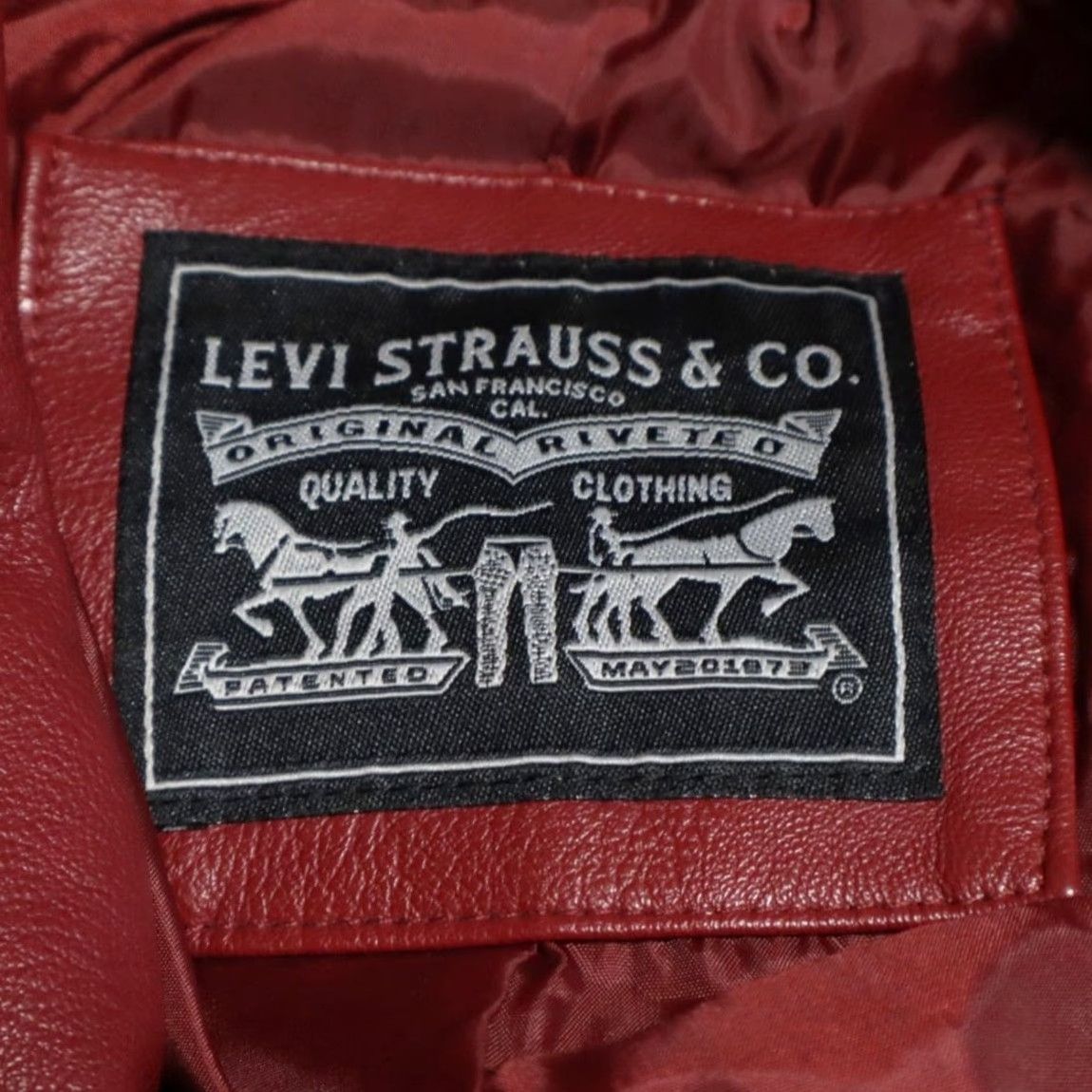 Vintage Levis Faux Leather Biker Jacket Maroon Women's 4X Shirt Size XXL / US 16-18 / IT 52-54 - 5 Thumbnail