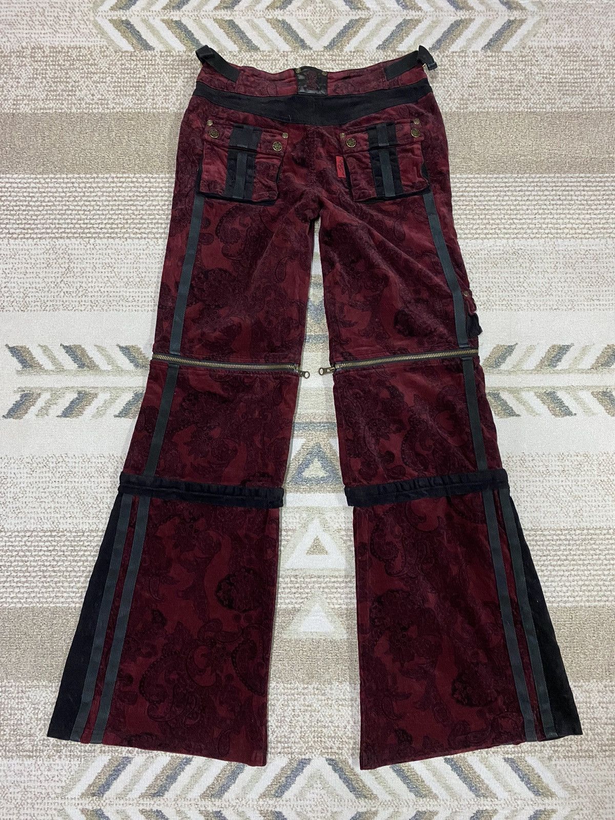 Beauty Beast Japanese Brand Ozz On Wide Leg Flared Pants Size 28" / US 6 / IT 42 - 3 Thumbnail