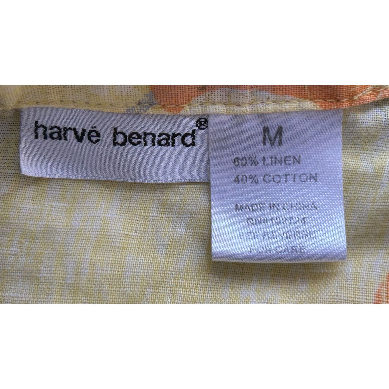 Harve Benard Harve Benard | Floral Blouse Linen Cotton Blend | Medium Size M / US 6-8 / IT 42-44 - 3 Thumbnail