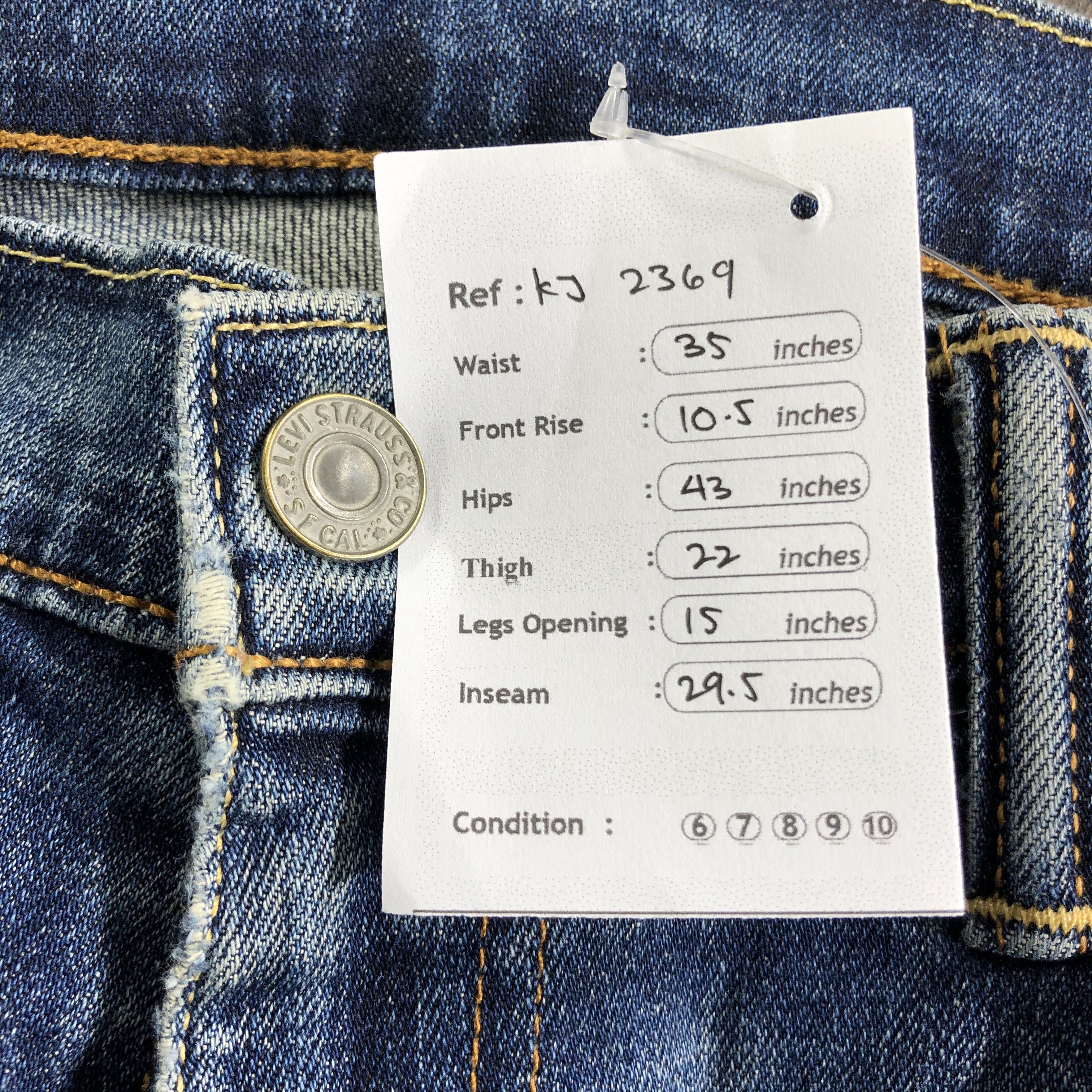 Levi's Levis 513 Jeans Faded Blue Denim KJ2369 Size US 34 / EU 50 - 12 Thumbnail