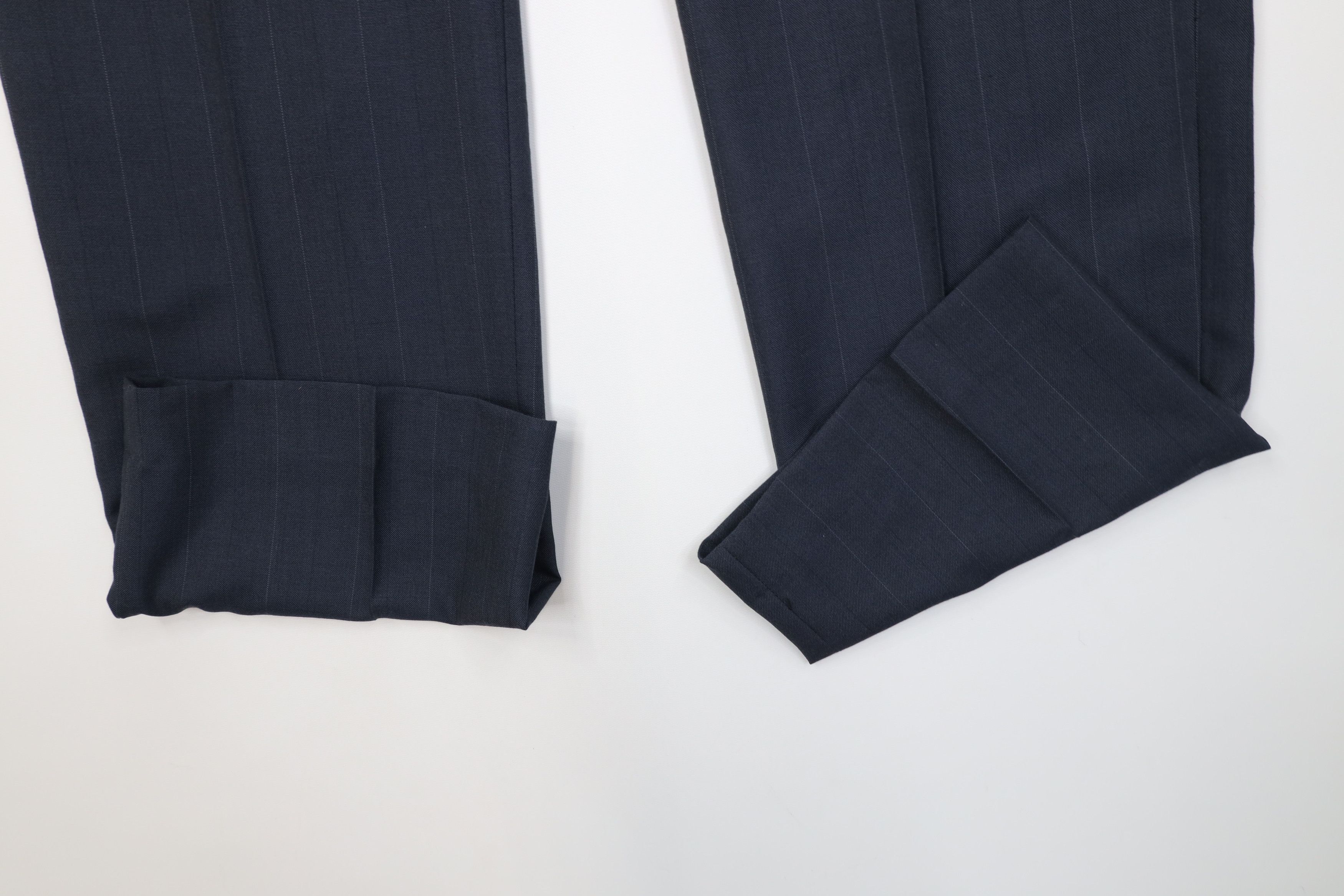 Vintage Vintage 90s Blend Knit Pinstriped Wide Leg Chino Pants USA Size US 34 / EU 50 - 5 Thumbnail