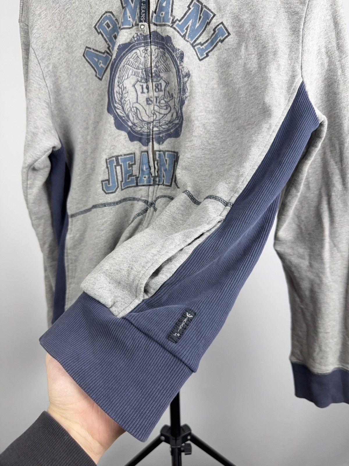 Giorgio Armani Luxury Armani Jeans AJ Faded Zip Hoodie Y2K Logo Sweatshirt Size US M / EU 48-50 / 2 - 5 Thumbnail
