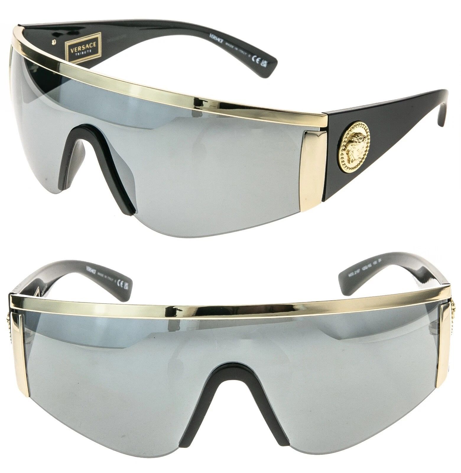 Versace VERSACE 2197 TRIBUTE SHIELD Black VE2197 Unisex Sunglasses Size ONE SIZE - 1 Thumbnail