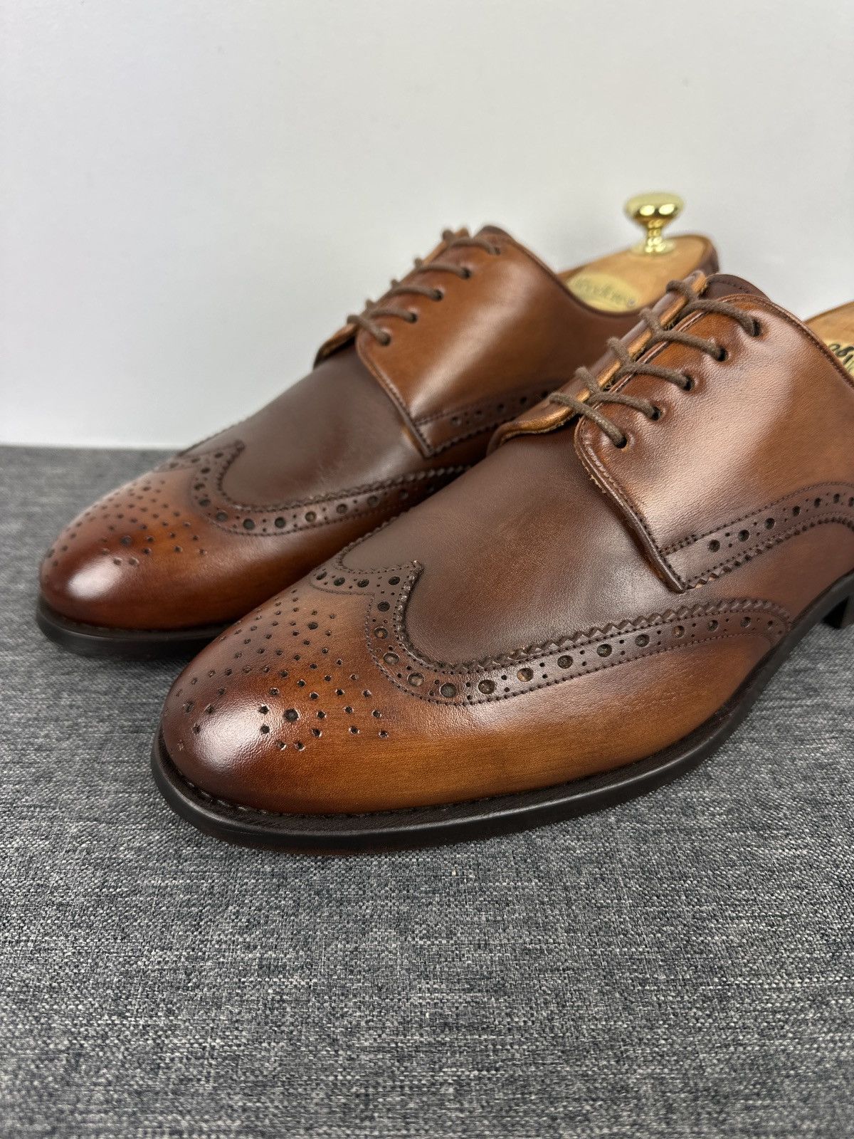Other Jim Corbett Leather Wingtip Brogue Derby Dress Shoes Brown Size US 10 / EU 43 - 6 Thumbnail