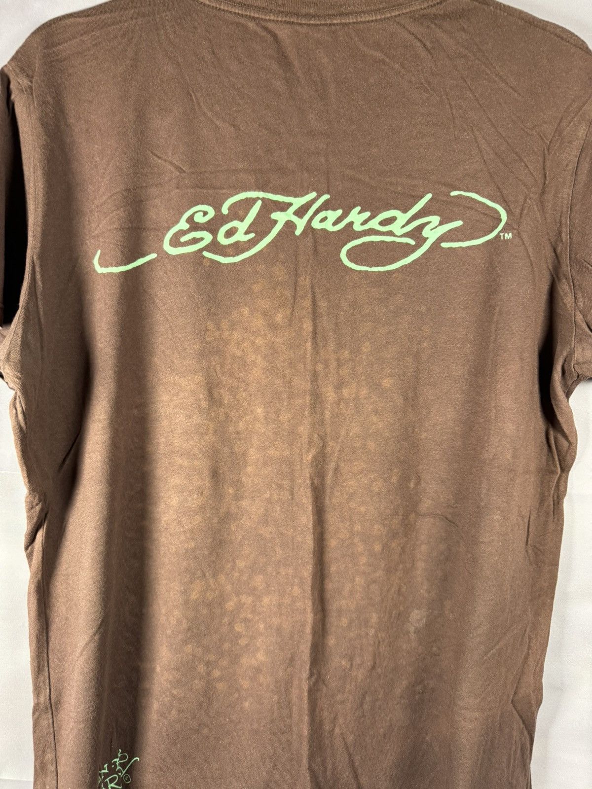 Designer × Ed Hardy Don Ed Hardy Brown Bulldog Graphics Printer Logo T Shirt M Size US M / EU 48-50 / 2 - 11 Thumbnail