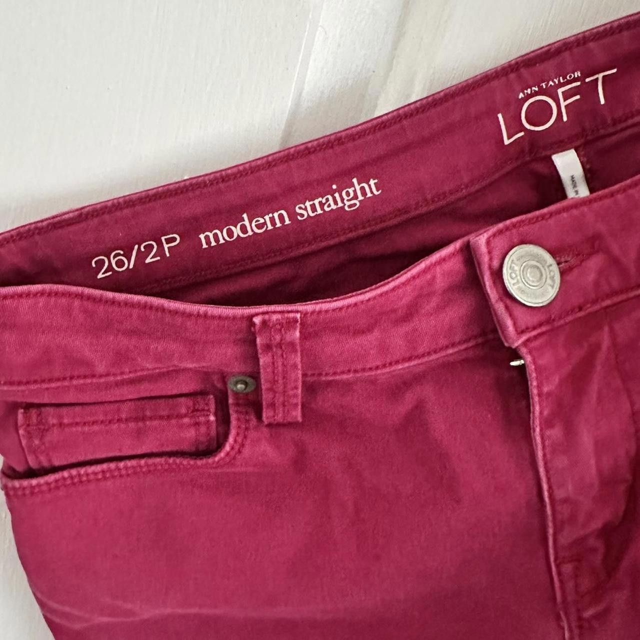 Designer LOFT Women's Pink and Red Jeans Size 26" / US 2 / IT 38 - 3 Thumbnail
