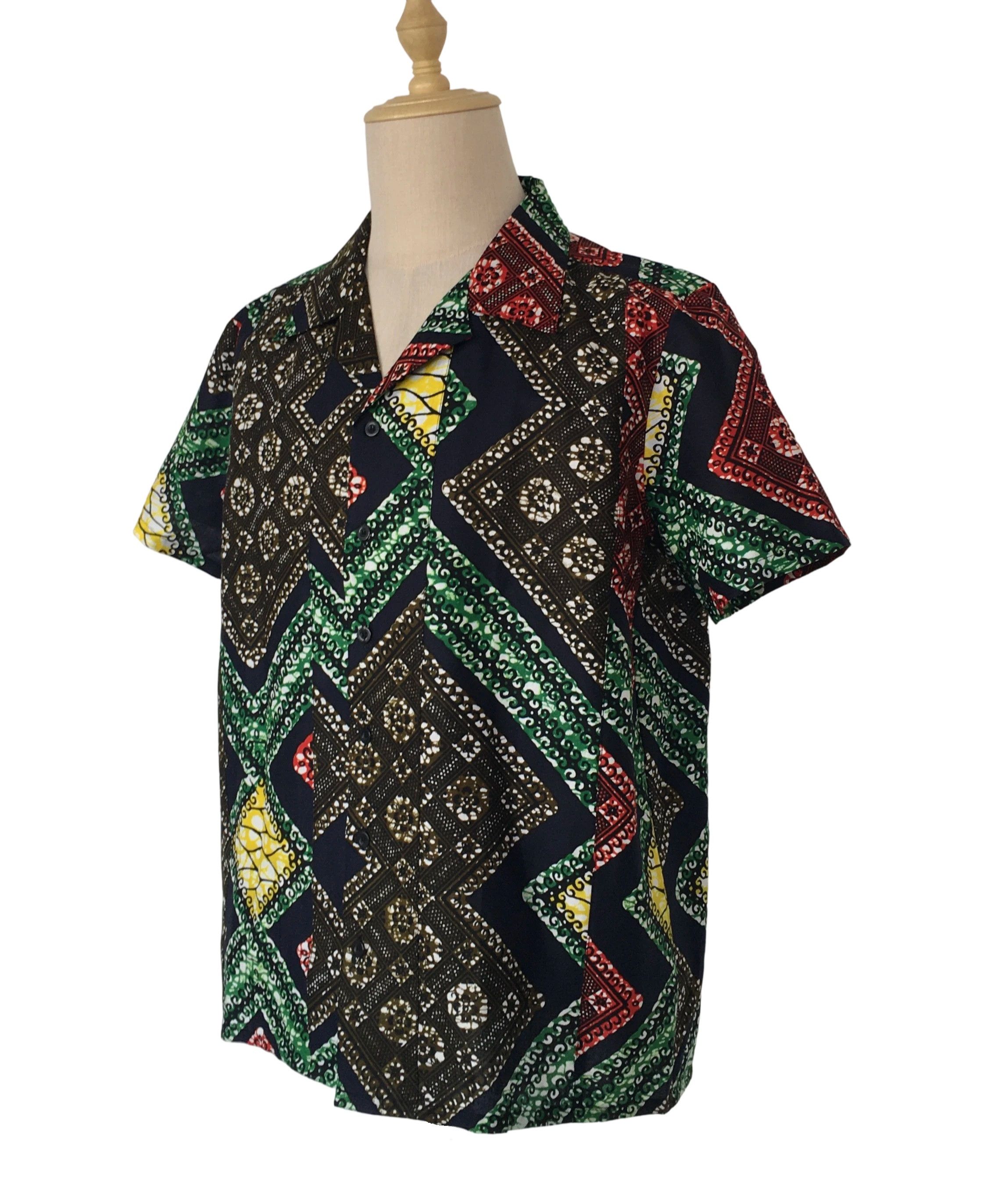 Other African Wax Print Men Shirt Short Sleeves Summer Size US XL / EU 56 / 4 - 2 Thumbnail