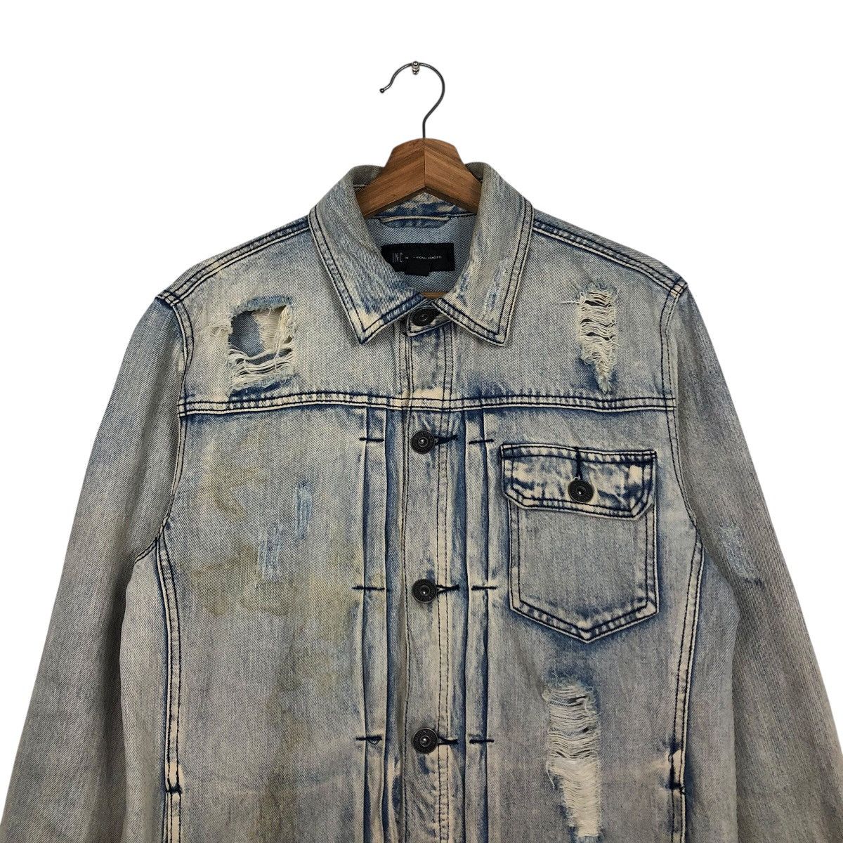Japanese Brand 📌Distressed Biker Denim Jacket Punk Style INC Issey Miyake Size US S / EU 44-46 / 1 - 3 Thumbnail