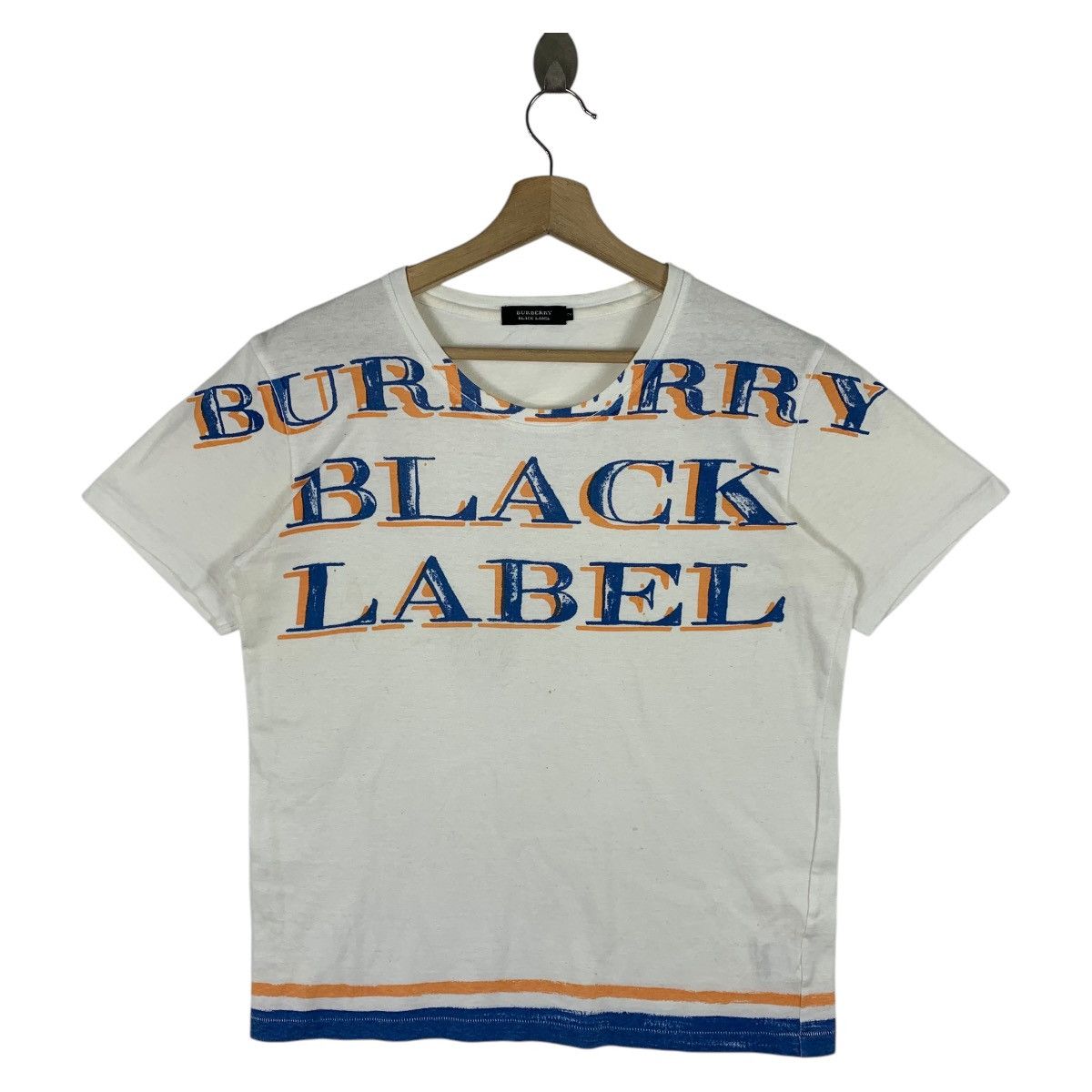 Burberry × Designer BURBERRY BLACK LABEL big spellout printed tee Size US M / EU 48-50 / 2 - 1 Thumbnail