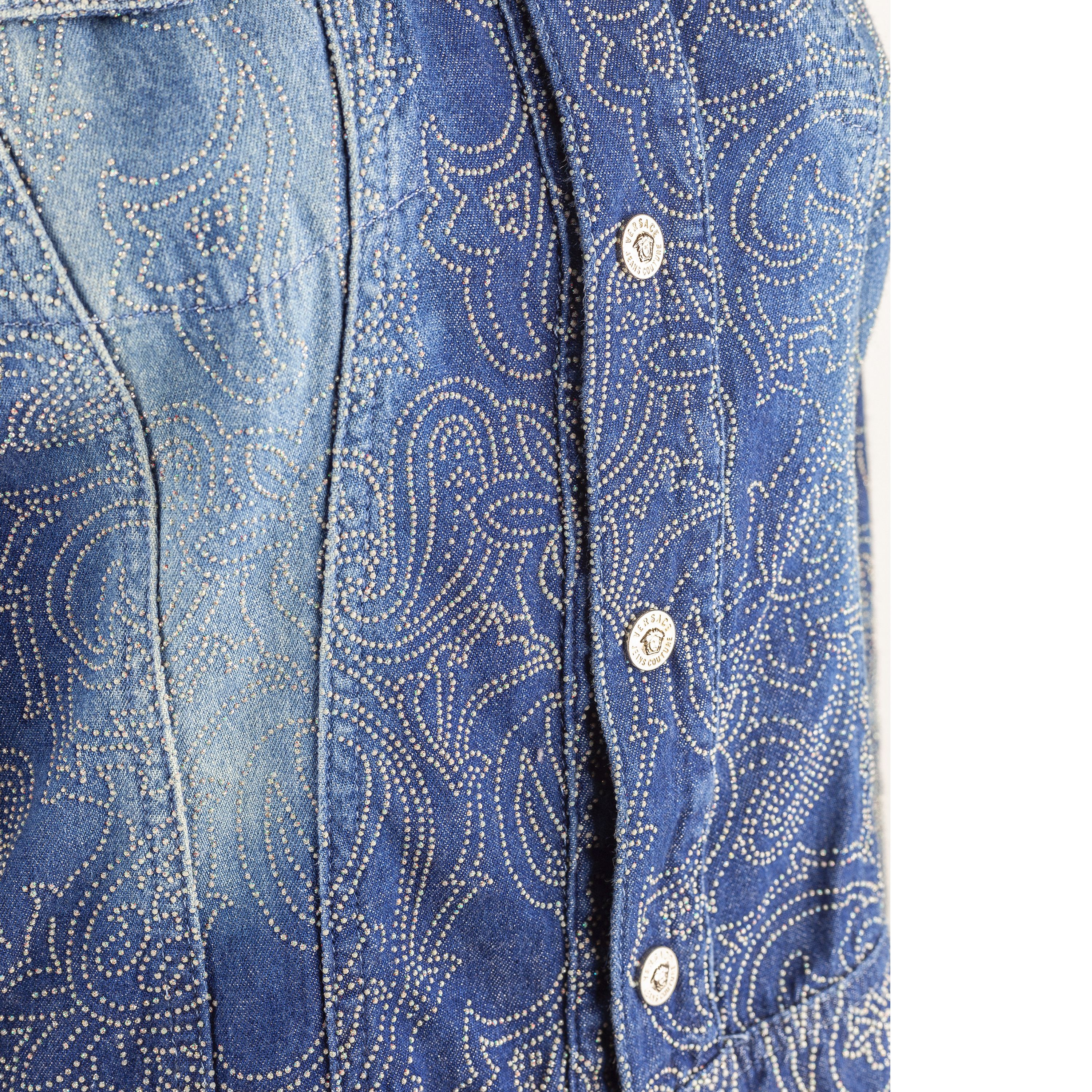 Versace Jeans Couture Versace Jeans Couture Vintage Strass Denim Jacket (M) Size M / US 6-8 / IT 42-44 - 3 Thumbnail
