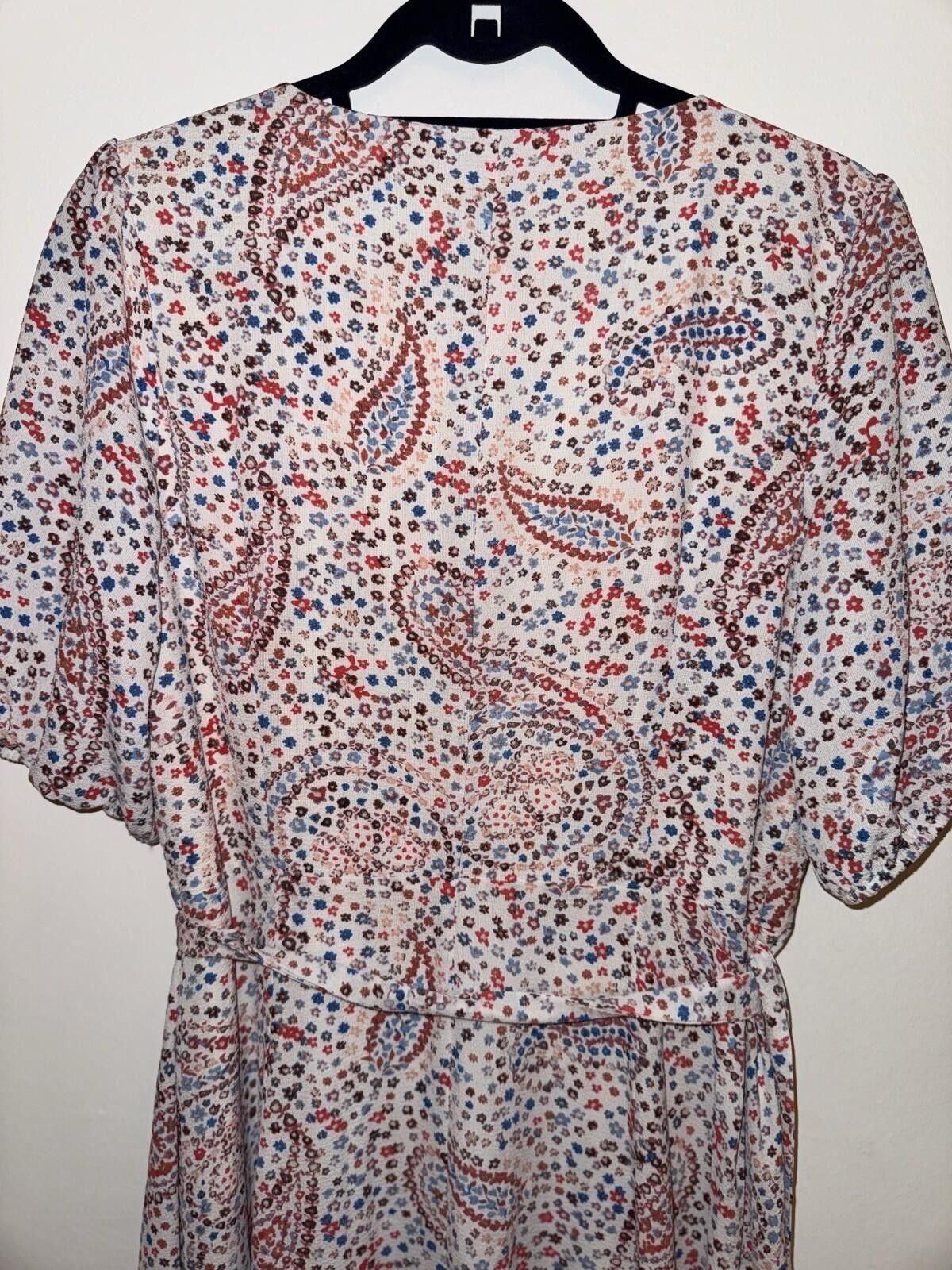 Sage Sage Collection Puff Sleeve Paisley Wrap Midi Dress Size 12 Size XL / US 12-14 / IT 48-50 - 9 Thumbnail
