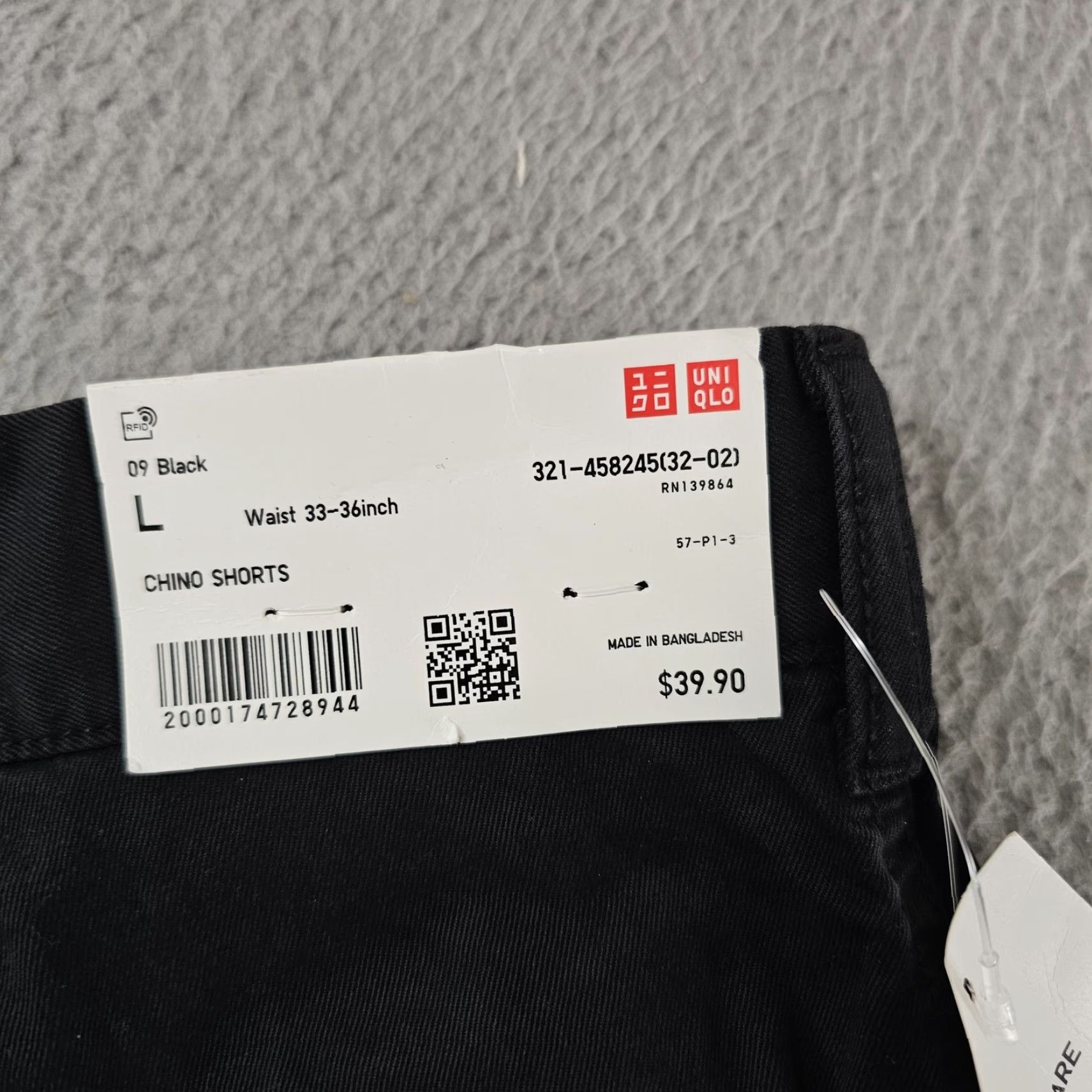 Uniqlo Uniqlo Shorts Mens 36 Black Chino Flat Front 8 Inseam Cotton Casual Summer Size US 33 - 3 Thumbnail