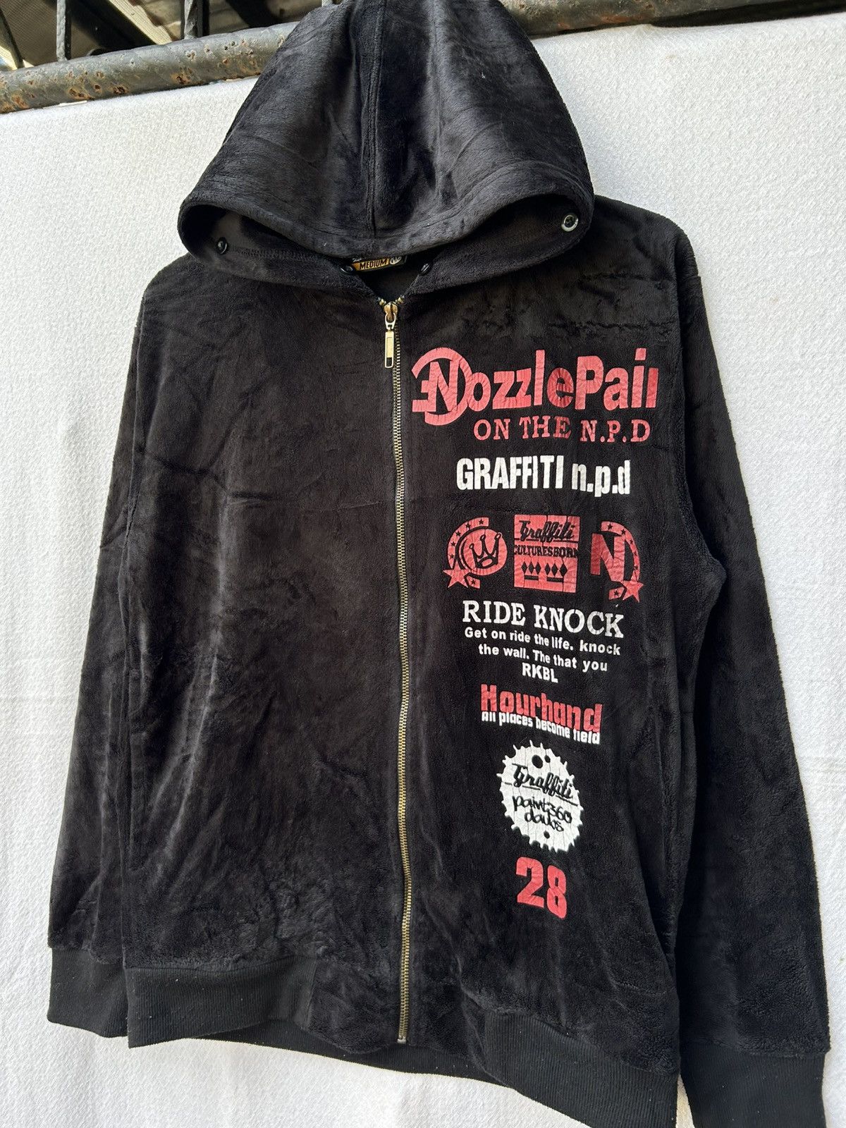 If Six Was Nine × Japanese Brand × Le Grande Bleu (L.G.B.) One sunday best velvet poem zipper hoodie Size US L / EU 52-54 / 3 - 2 Thumbnail