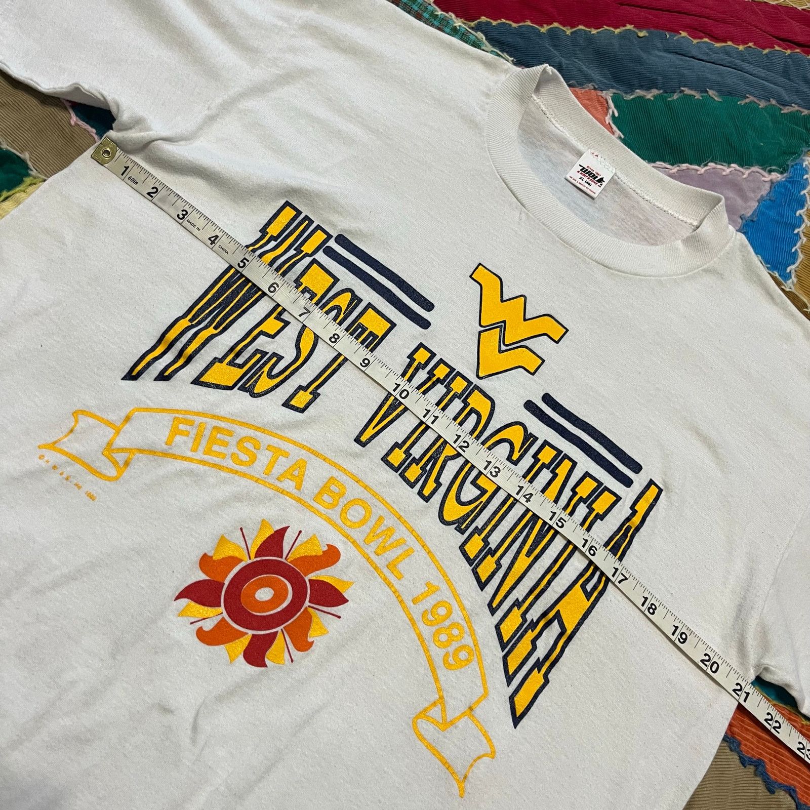 Other Vintage 1989 West Virginia Fiesta Bowl Graphic White Shirt Size US XL / EU 56 / 4 - 6 Thumbnail