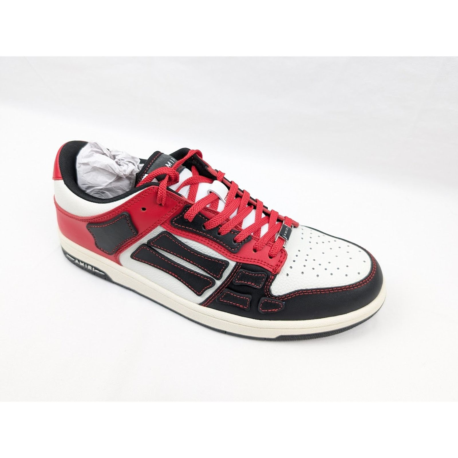 Amiri o1rshd1 Skeleton Low-Top Sneakers in Black/Red Size US 10 / EU 43 - 2 Thumbnail