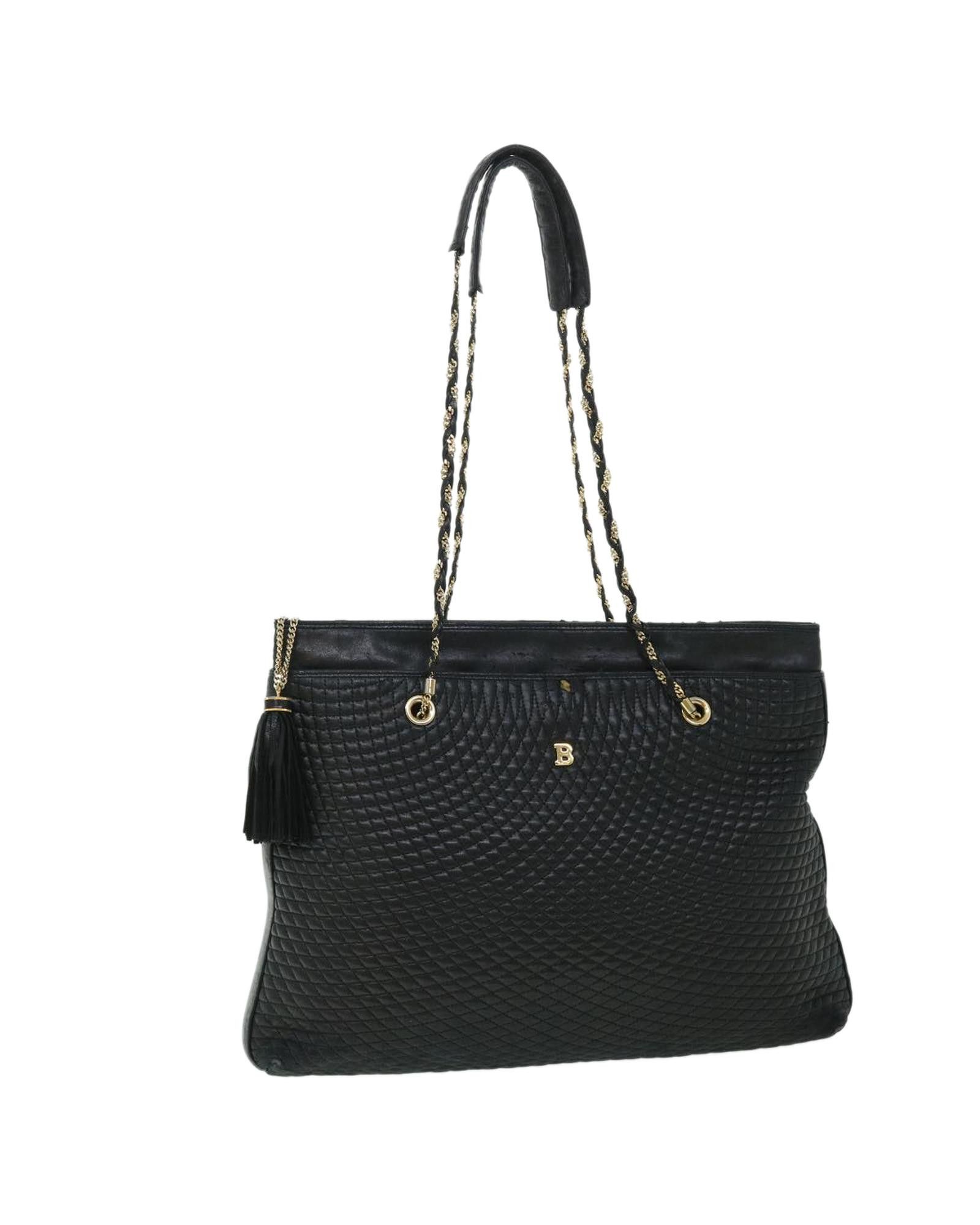 image of Bally Chain Shoulder Bag Leather in Black, Women's