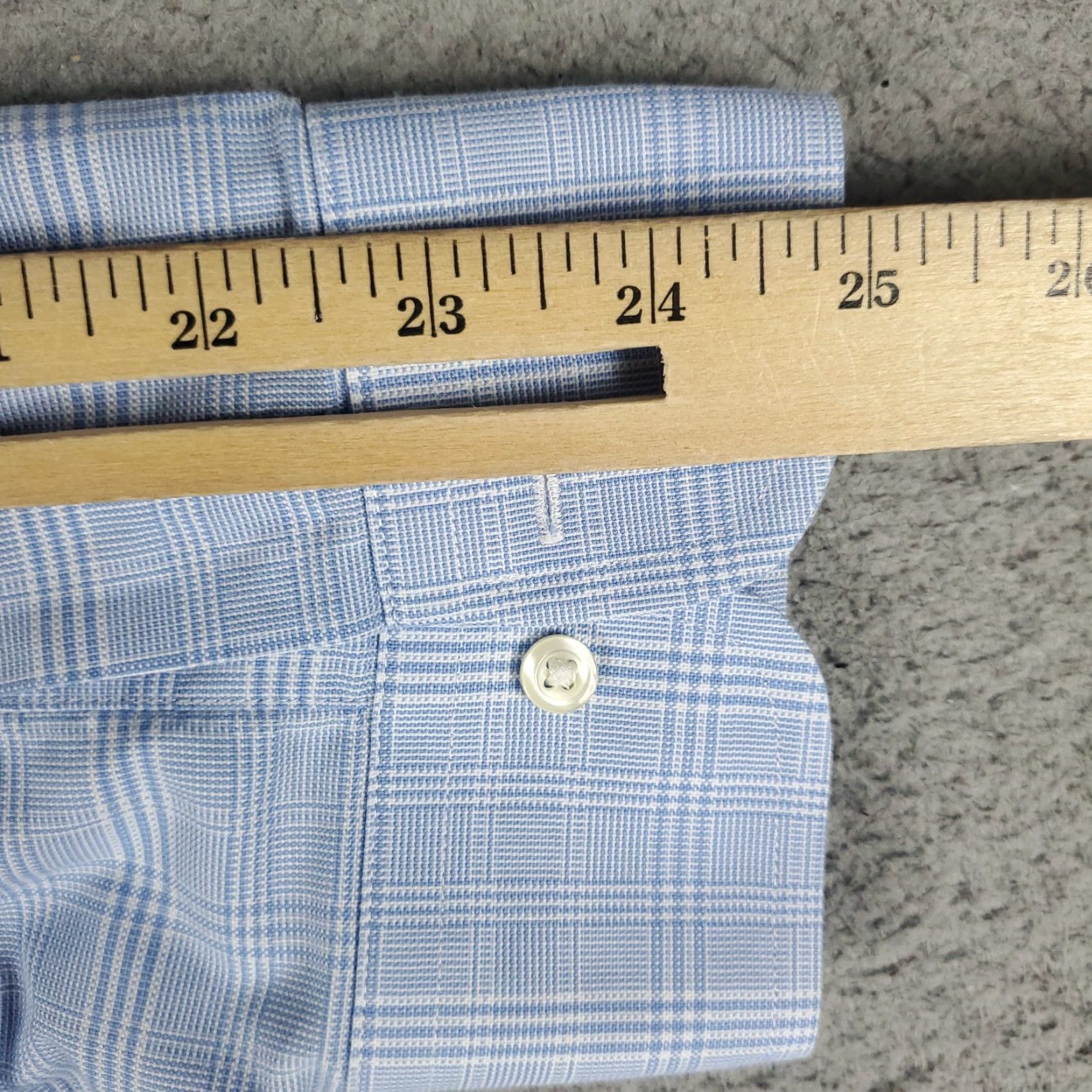Brooks Brothers VINTAGE Brooks Brothers Shirt Mens 18 Blue Plaid Regent Dress Button Up Long Sleeve Regular 18in Blue Non-Iron Pockets Mens Breakthrough Size 48R - 7 Thumbnail