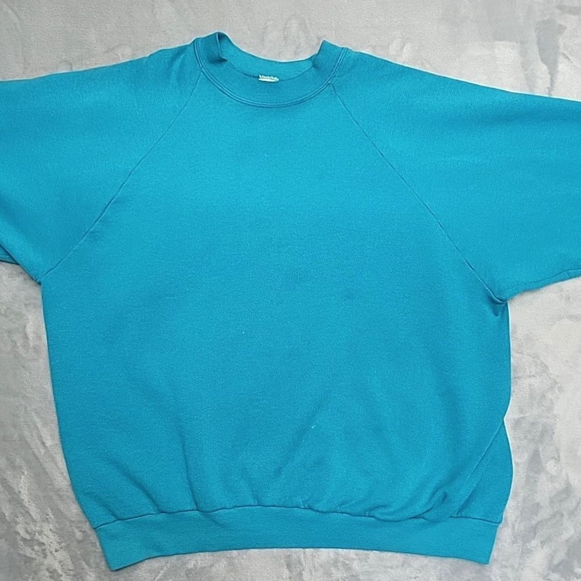 Fruit Of The Loom VINTAGE Fruit of the Loom Sweatshirt Raglan Womens 2XL Teal Crew Neck Fleece Cotton Polyester Pullover USA 80s 90s Womens Size XXL / US 16-18 / IT 52-54 - 2 Thumbnail